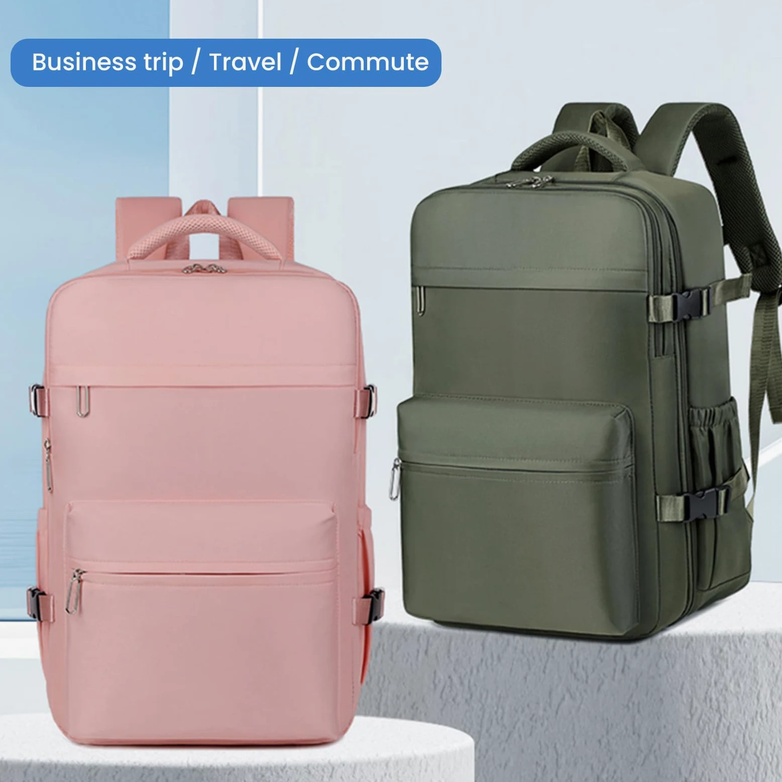 27L a Prueba de Agua a Prueba de Agua de 180 Grados Mochila de Compresión con Bomba para Negocios de Viajes, Mochila de Viajes con Compresión de Vacío, Bolsa de Artículos (OD