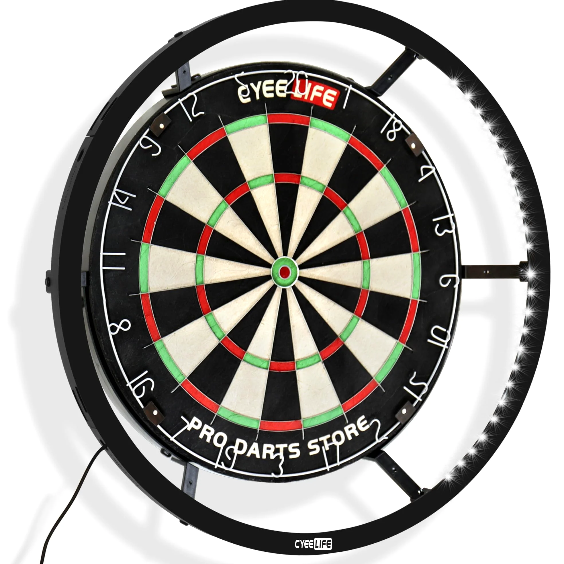 CyeeLife Dartleuchte für Stahl-Dartscheibe,Schwarz Dartboard Licht 360° LED