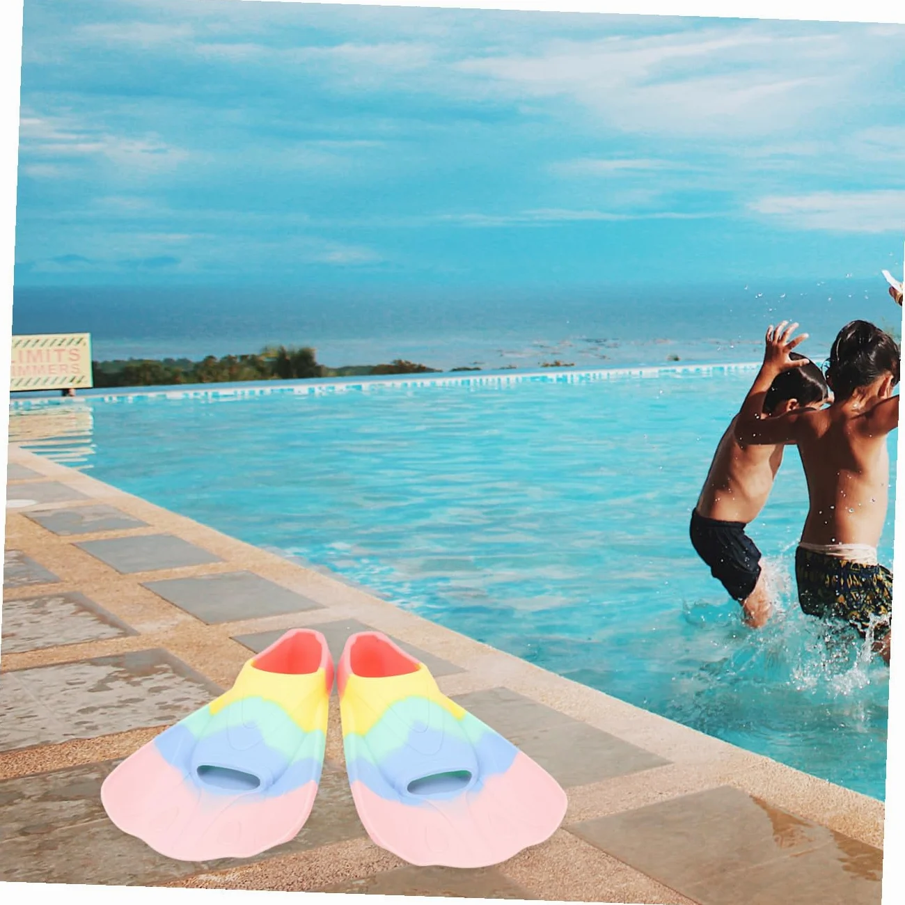 Aletas de Natación Flexibles de para Aletas Cortas Portátiles para Entrenamiento de Buceo y Natación Diseño Ergonómico Forma de Abanico Material y Cómodo