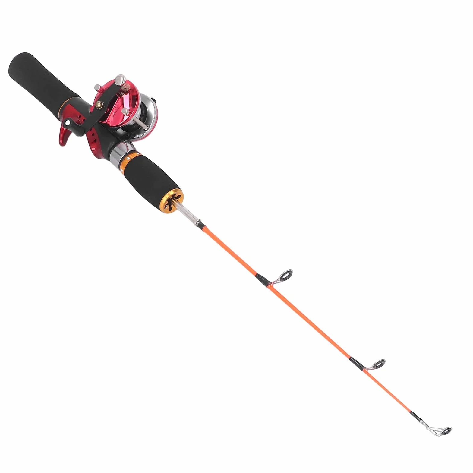 Keenso Caña de Pescar en Hielo de Invierno, Carrete de Pesca con Hilo de Pescar, Anzuelo de Pesca en Hielo, Juego de Engranajes Combinados para Pesca Al Aire
