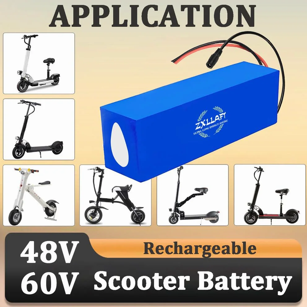 Batería de Litio de 48 V, 10 Ah y 8 Ah Batería Recargable 60 V Baterías para Patinete 48 V Baterías monopatín para Motor 250 W a 600 W con Cargador y BMS,48v8ah Anderson