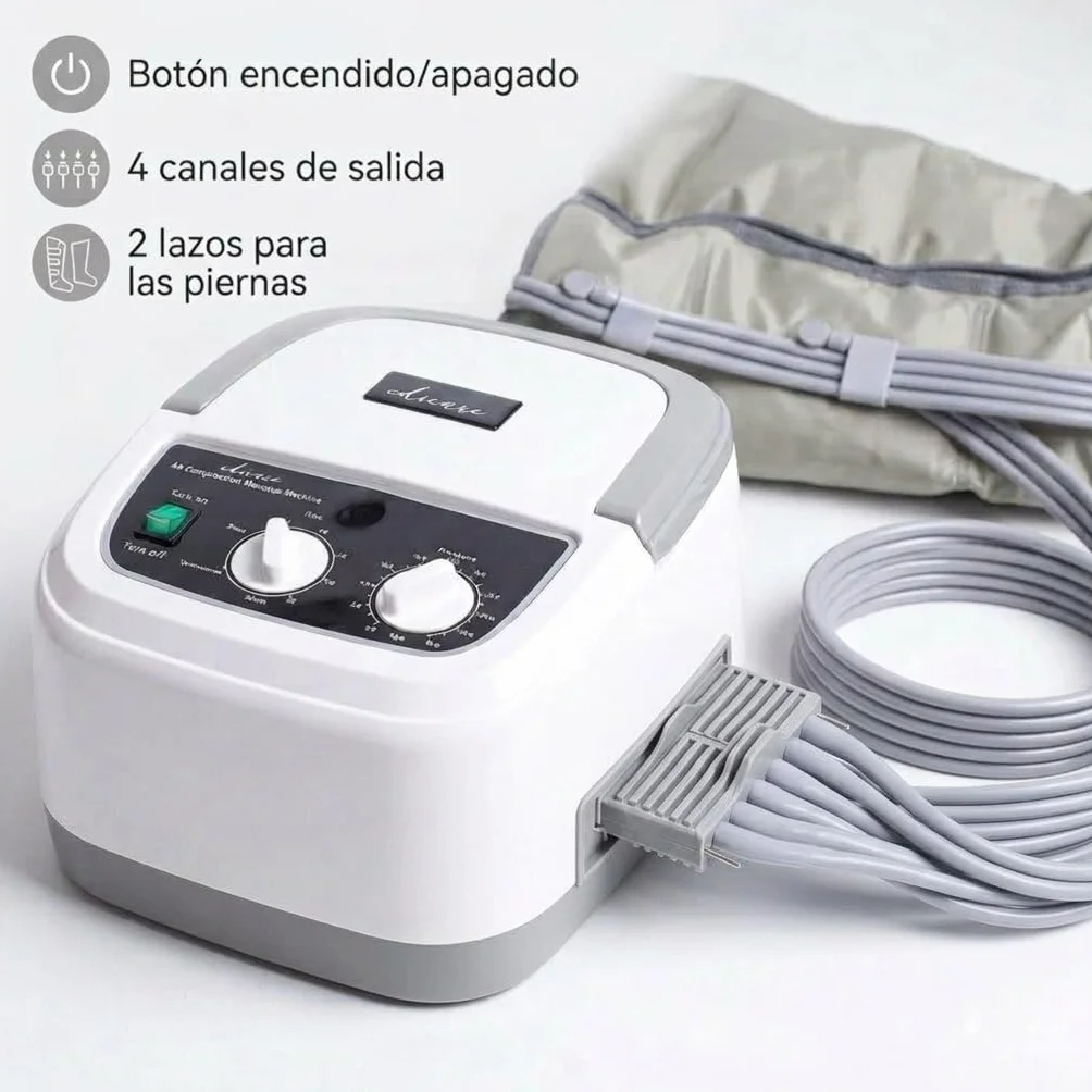 Edicare Presoterapia para Casa Piernas y Pies Cansados 6 Válvulas Drenaje Linfático