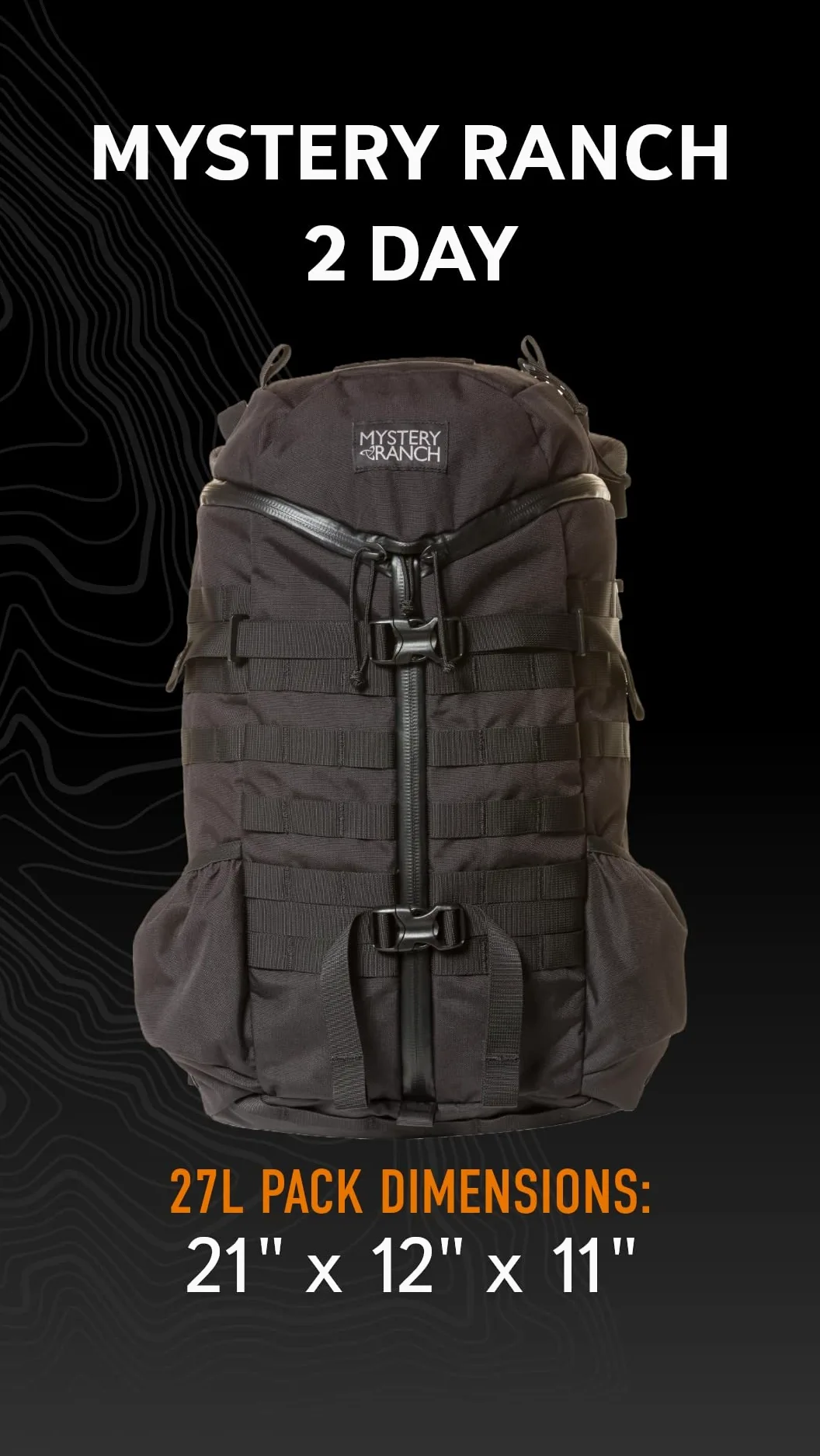Mystery Ranch Mochila unisex de 2 días de asalto, Unisex, Mochila, 140MR111183-001-25, negro, S-M