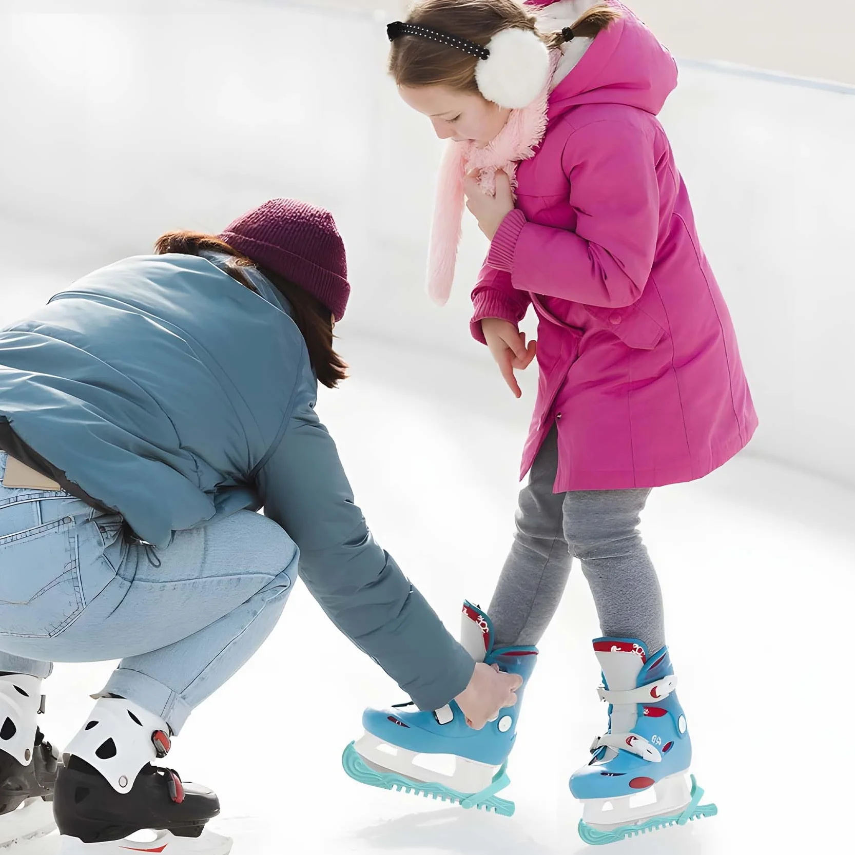 Lnrkai Protectores de Patinaje sobre Hielo, Cubiertas de Cuchillas de Patinaje sobre Hielo, Protectores de Patines Ajustables para Patinaje sobre Hielo, Accesorios para Patines artísticos