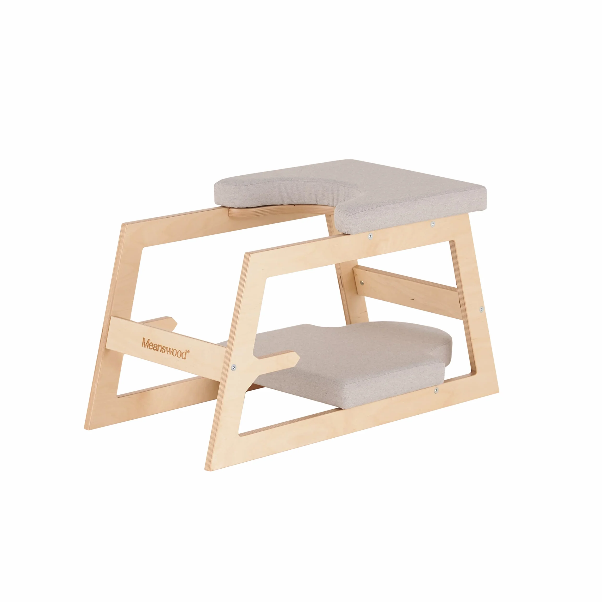 MeansWood Banco de Inversión para Yoga de Madera – Silla de Yoga para Posturas Invertidas – Soporte para Sirsasana, Posturas Invertidas de Cabeza (Versión Transparente) - Made in Italy