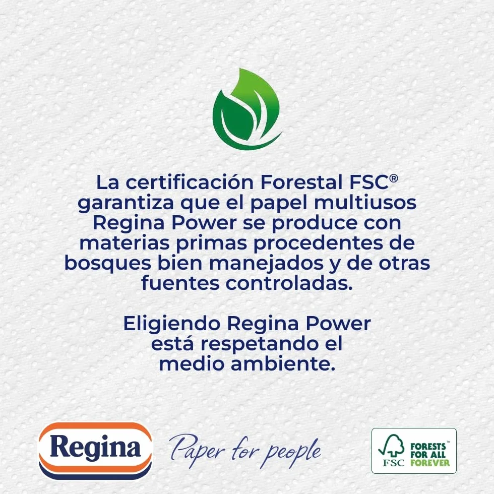 Regina Power Papel de Cocina 1 Rollo 340 Hojas 2 Capas FSC