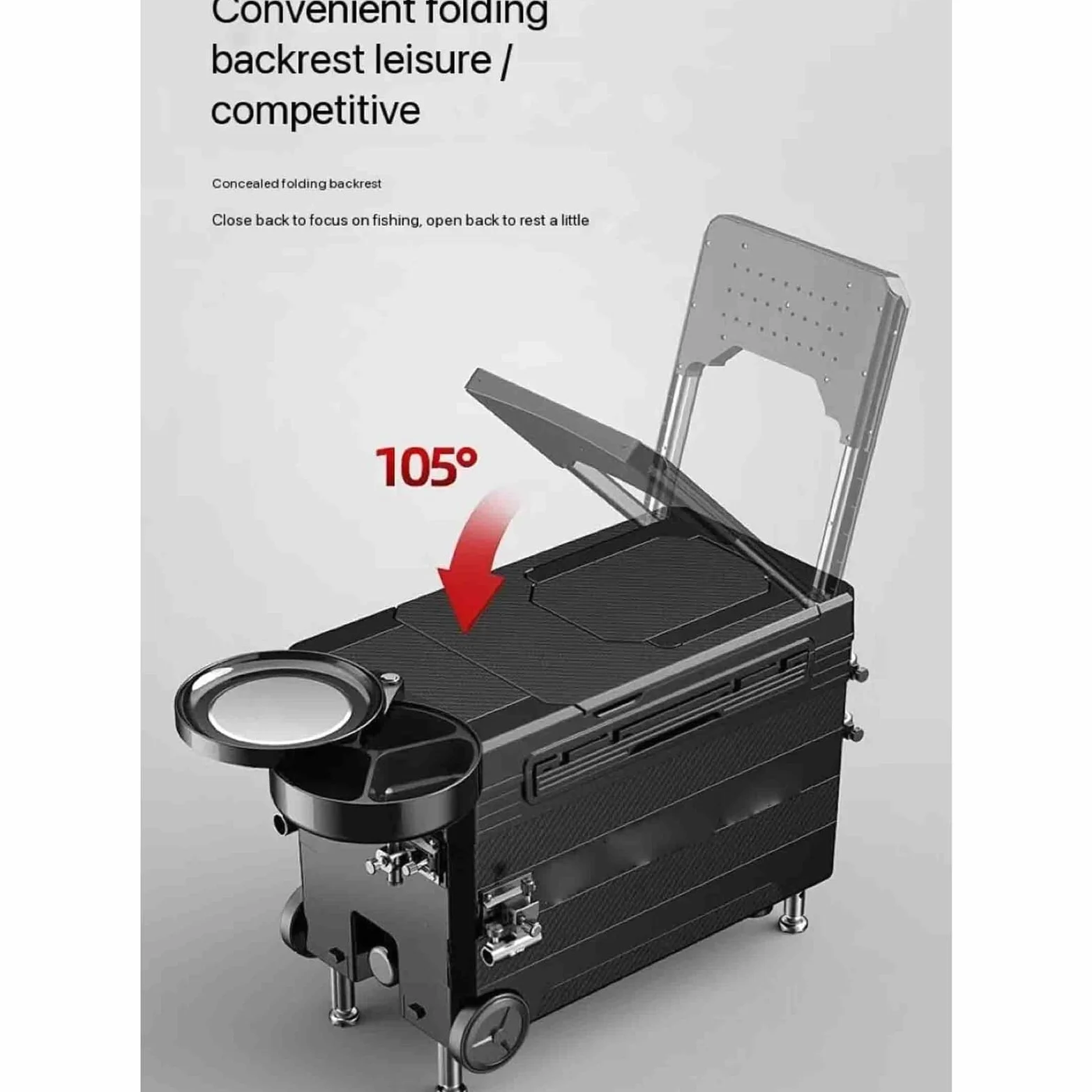 Caja de Aparejos de Pesca, Caja de Aparejos de Pesca, Asiento de Pesca, Caja de Aparejos, Silla de Pesca multifunción, Caja Seca de Pesca con Respaldo y Correa for el Hombro, Caja de Aparejos