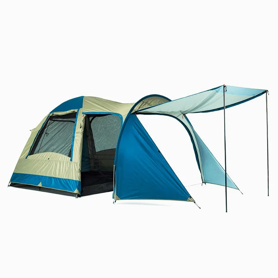 Oztrail Tasman 4V Plus Dome Tent Camping Outdoor 4 Person Shelter (Standard) | Material: Polyester | Camping & Hiking | Front Vestibule | Light Attachment Point | Silver Coated UVTex 2000