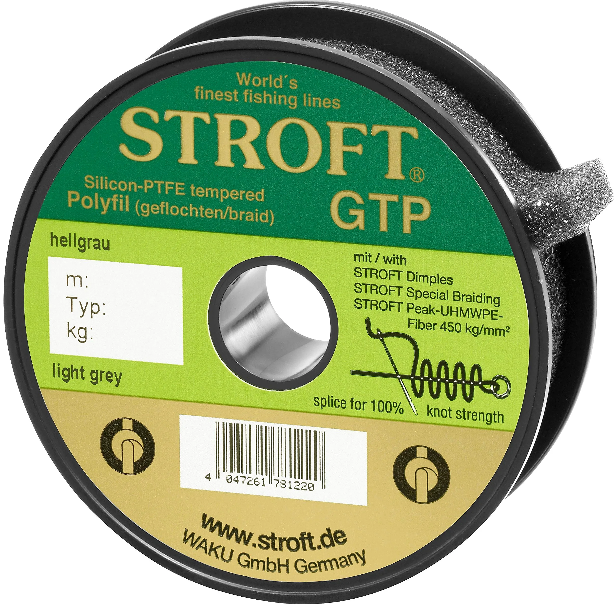STROFT GTP Tipo R - Hilo de Pesca Trenzado (150 m), Color Gris Claro