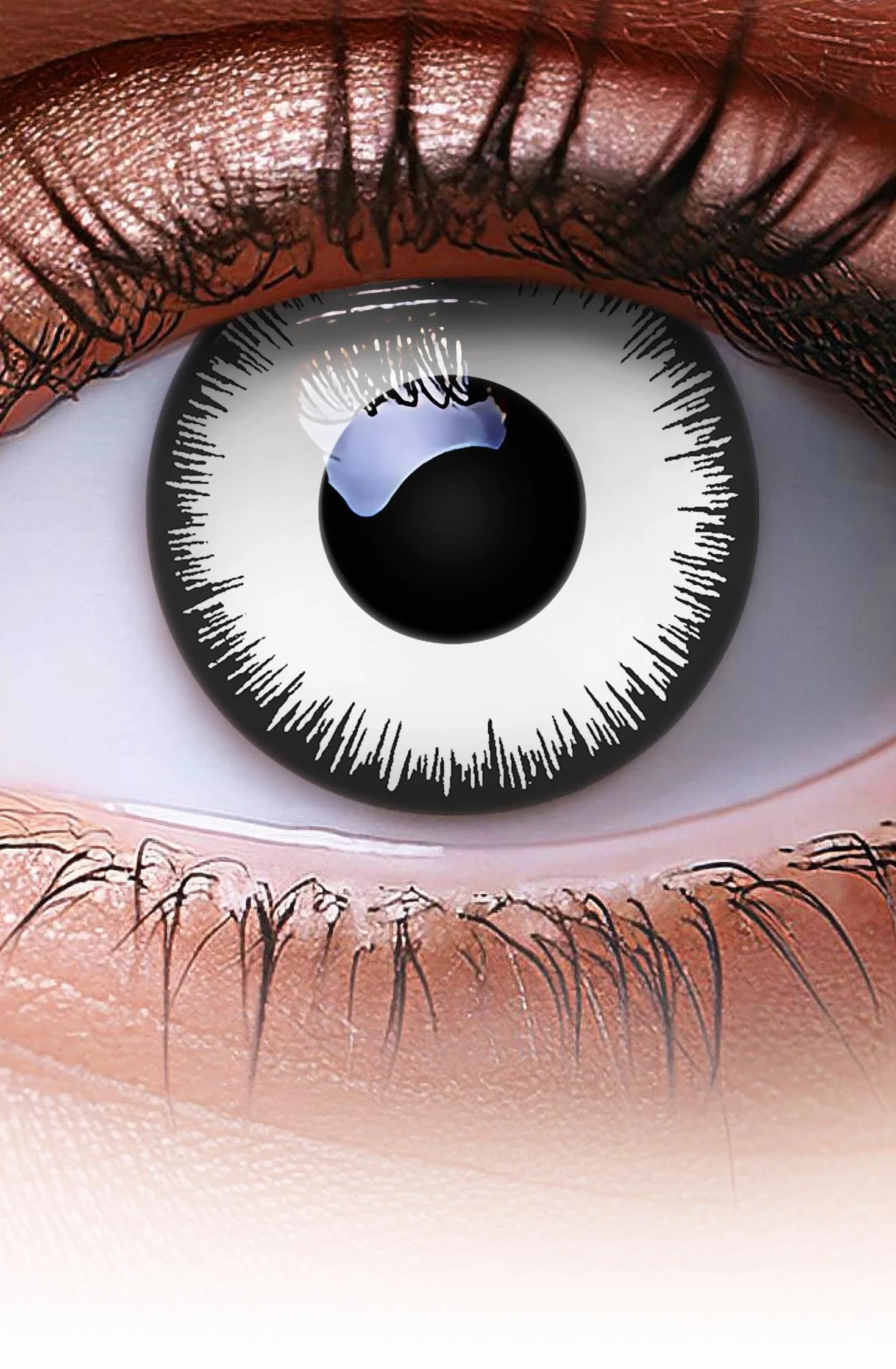 Lentillas de color blanco Lunatic 1 par para Halloween cosplay anime blandas sin graduación