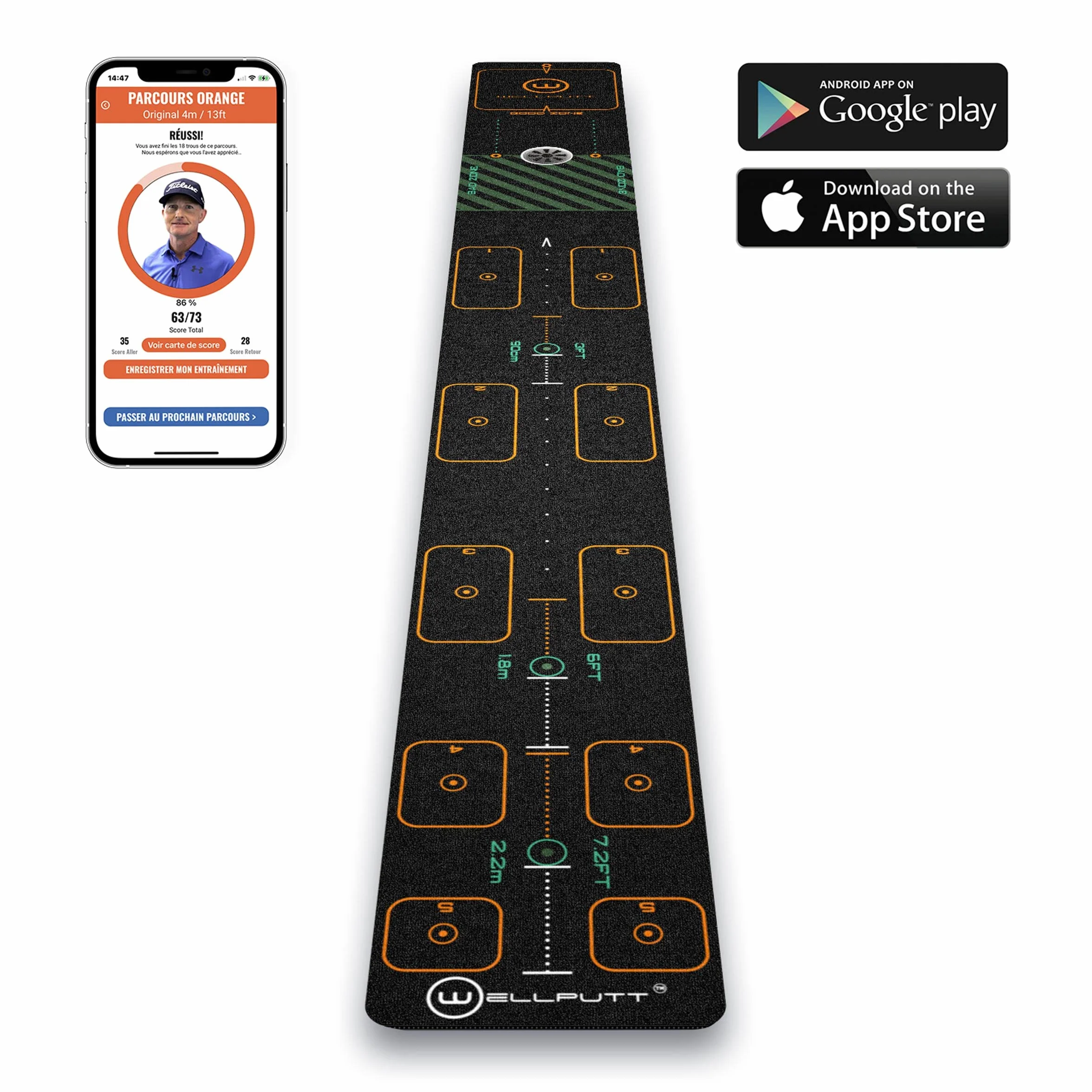 WELLPUTT - Alfombra de Putting Entrenamiento Golf - 3m First