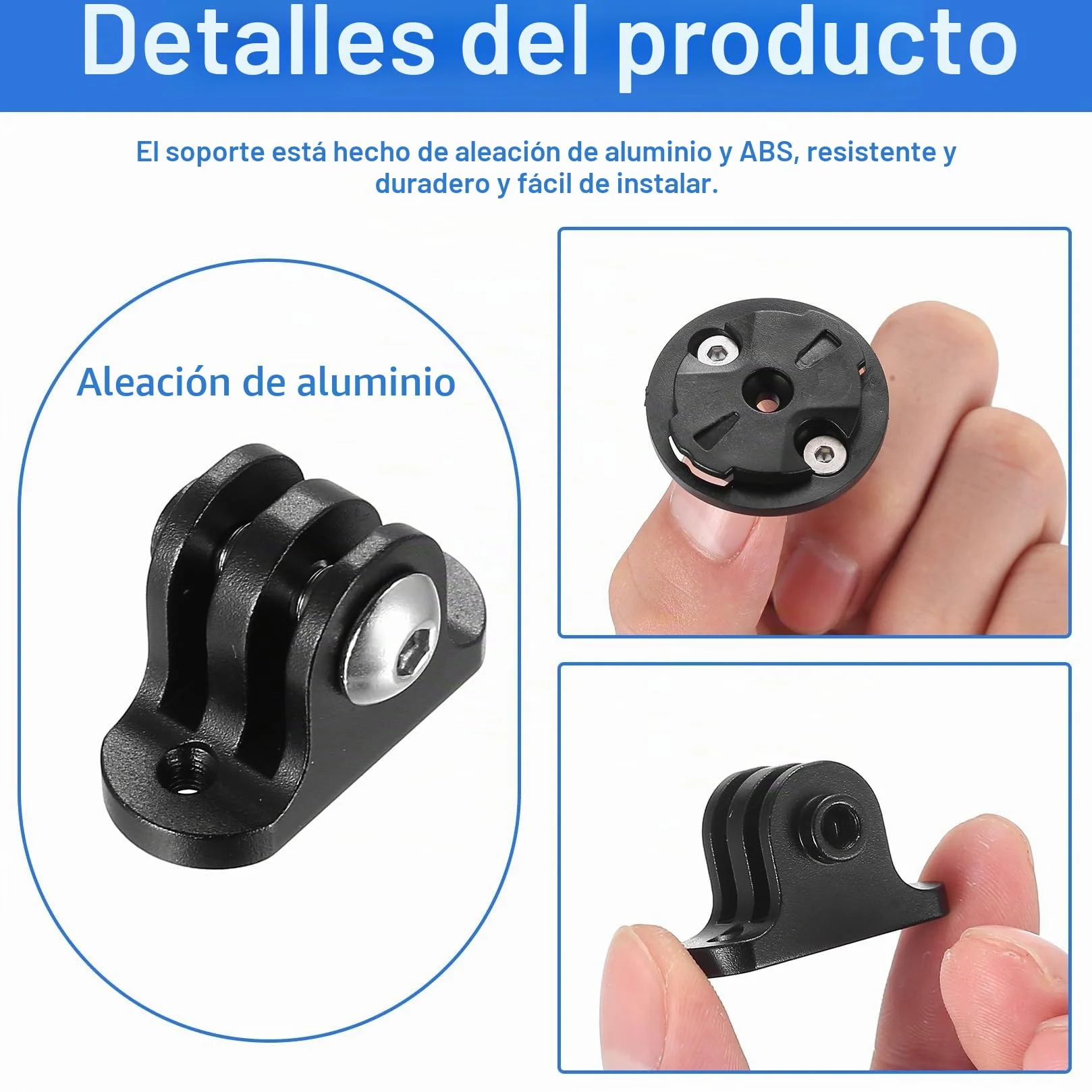 1 Juego Soporte Universal para Gopro y, Montaje para Bicicleta de Cámara de Acción y Computadora, Compatible con Edge (Distancia Entre Agujeros 22-24mm)