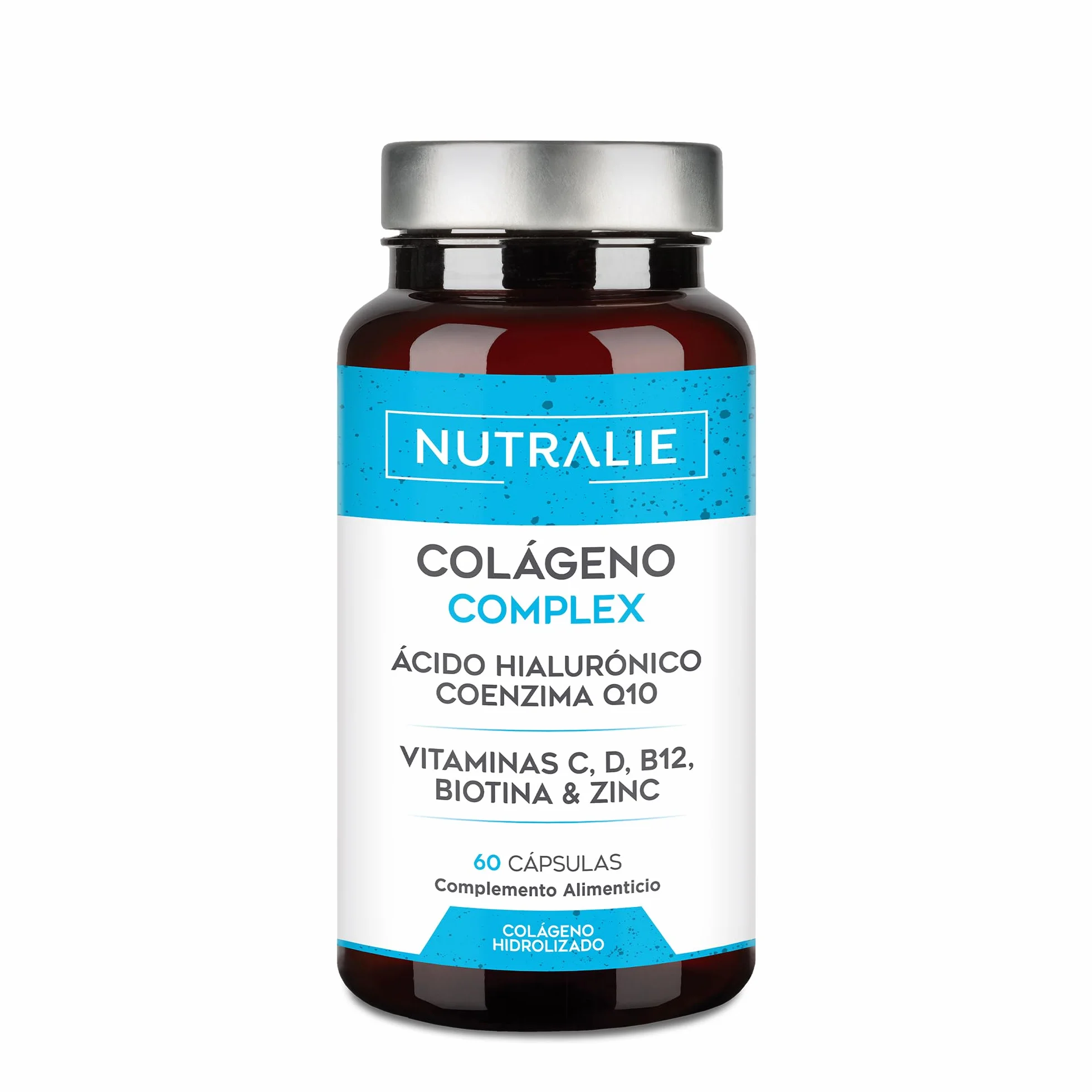 Nutralie Colágeno Ácido Hialurónico Hidrolizado Biotina Q10 Piel Cartílago Vit C D B12 Zinc 60 Cápsulas