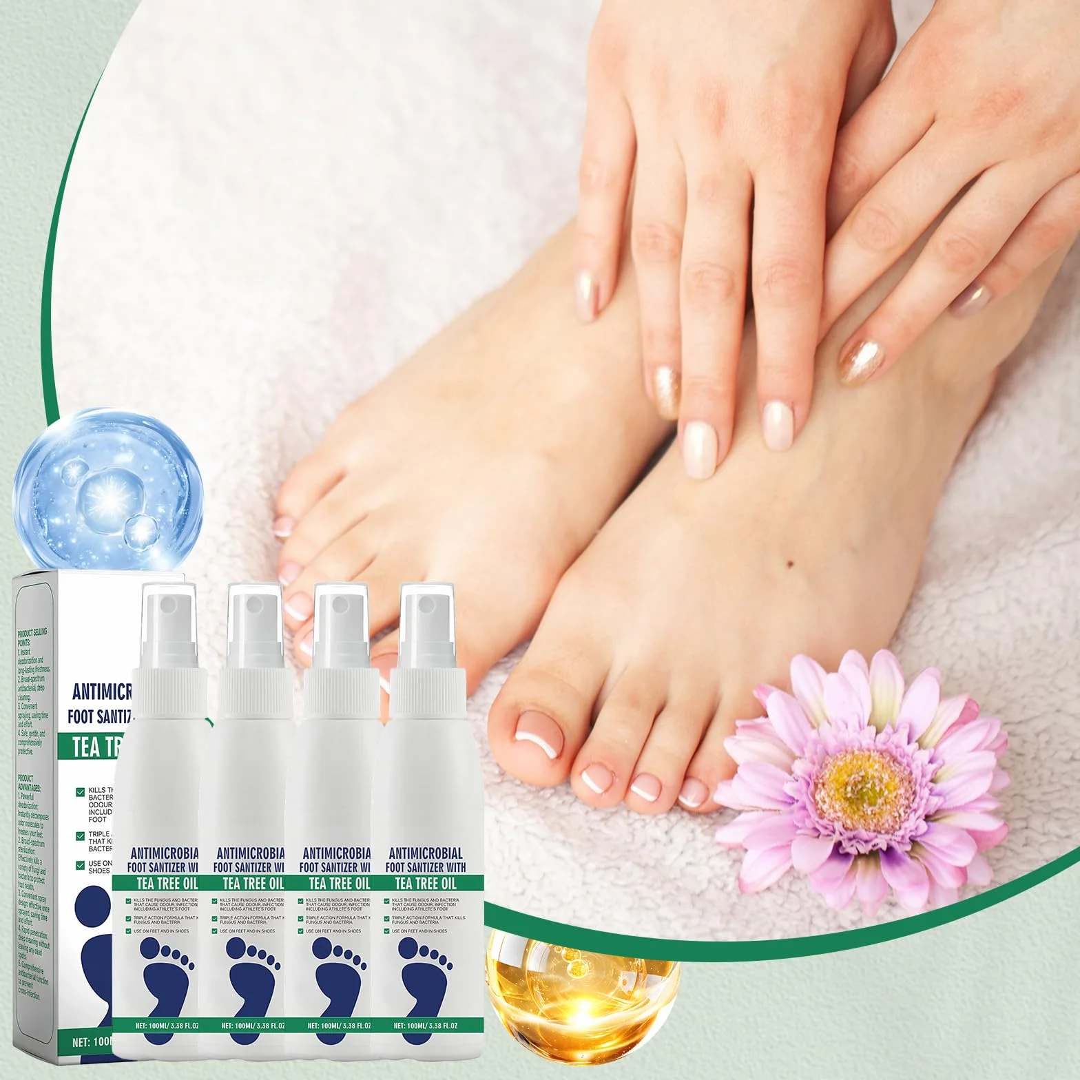 Hongos Pies Desodorante De Pies Tratamiento Para Aliviar Infecciones Pie De Atleta 4x100ml