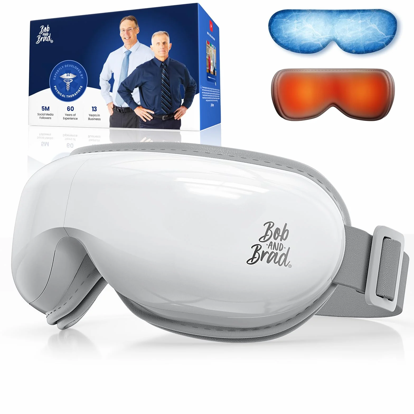 Bob and Brad EyeOasis 3 Masajeador de ojos con calor y frío, gafas presoterapia ocular