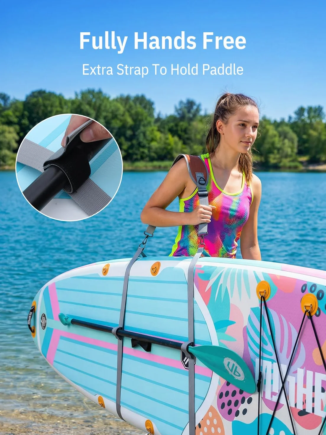 Correa de Transporte para Tabla de Paddle y Kayak Ajustable 44-52 Pulgadas