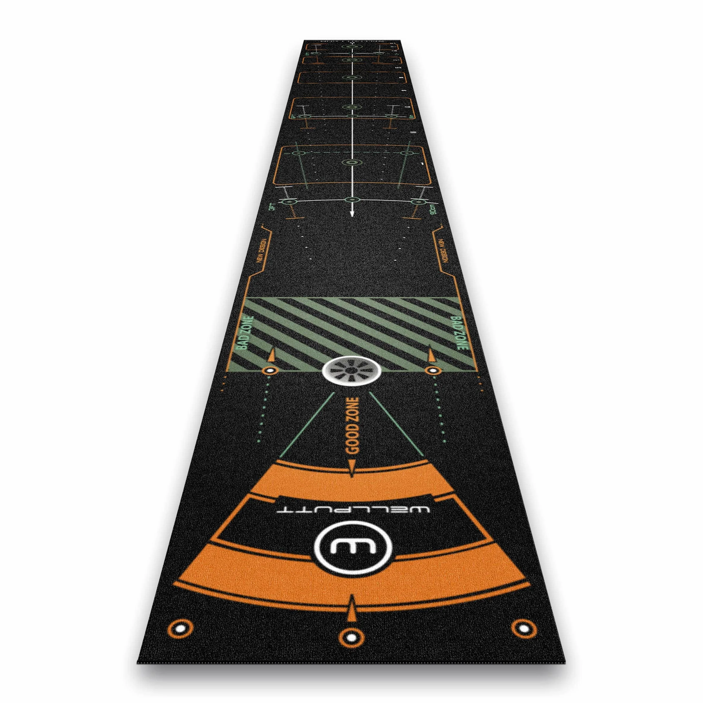 WELLPUTT - Alfombra de Putting Entrenamiento Golf - 4m Negro