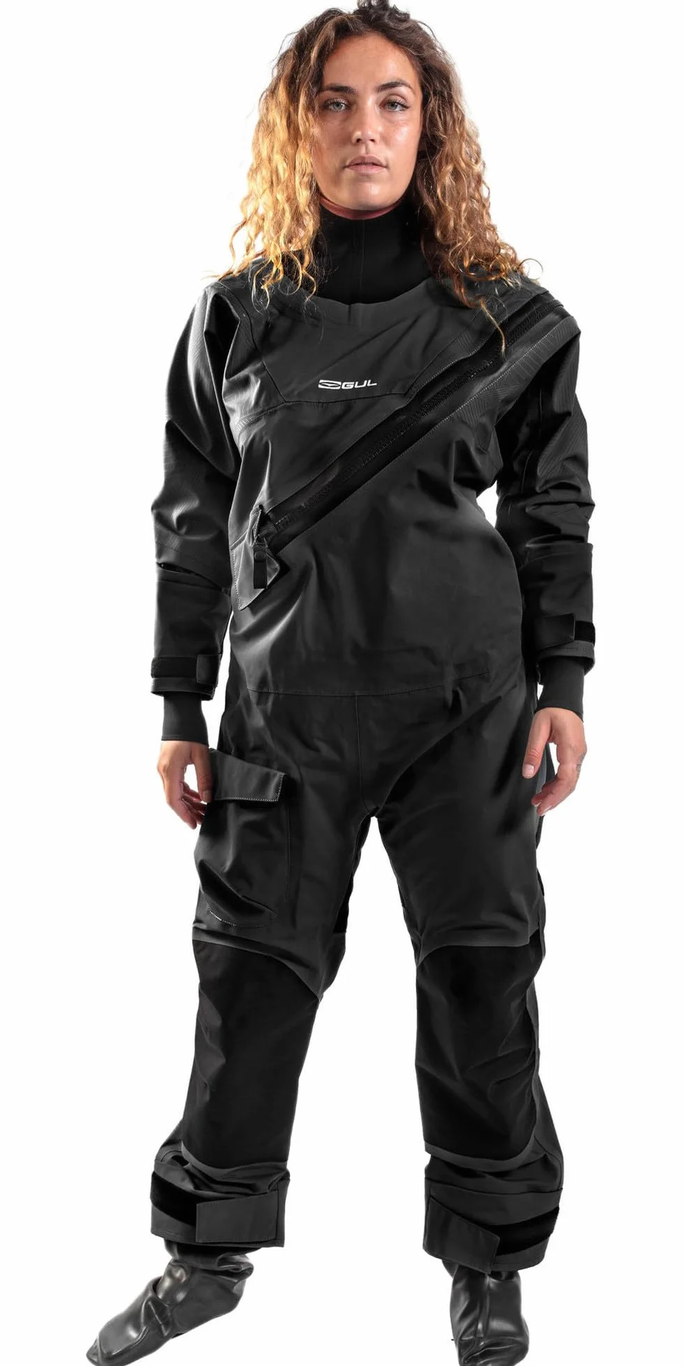 Gul 2022 Dartmouth Eclip Zip Drysuit - Traje seco y forro polar para mujer, color negro, traje seco de 3 capas, impermeable, resistente al agua