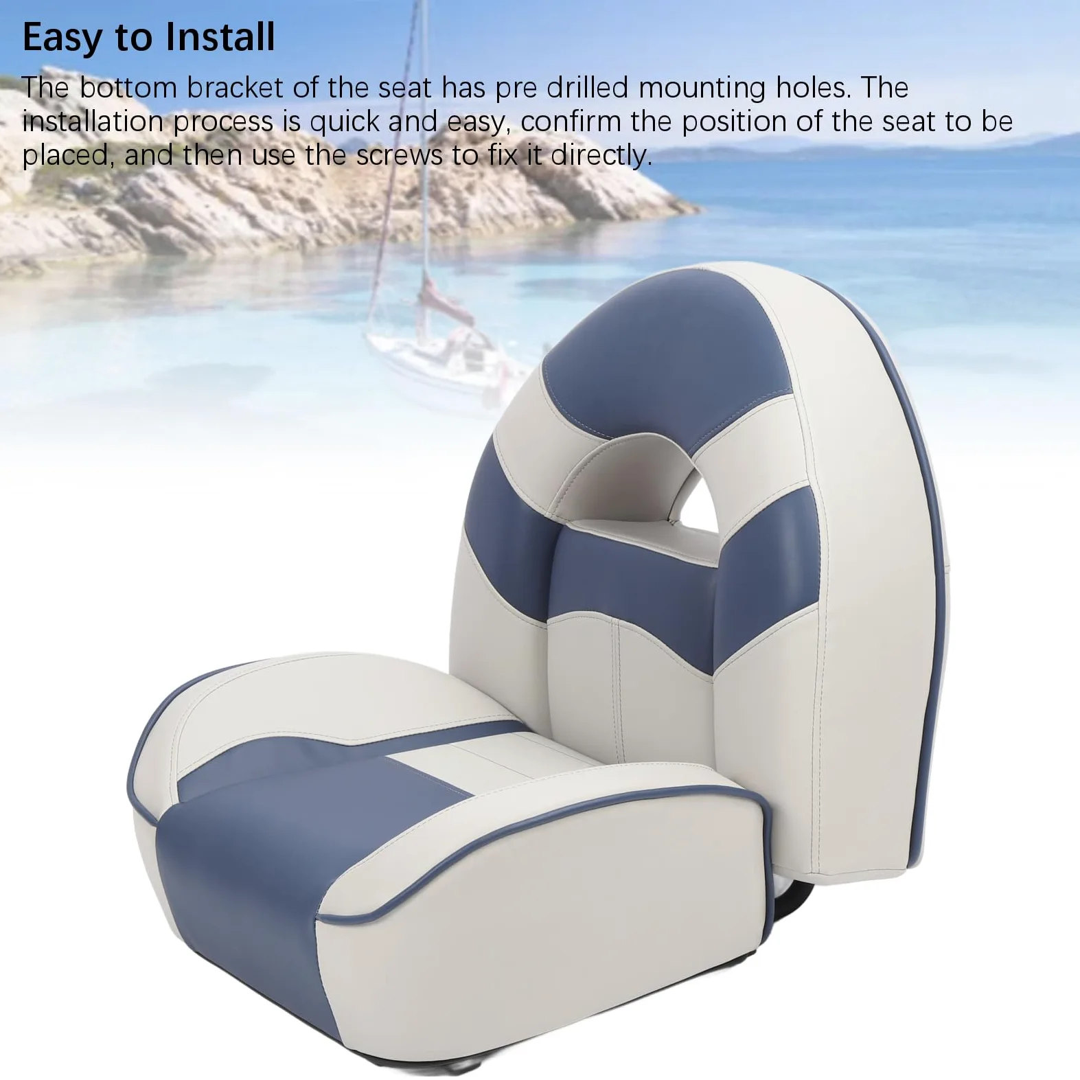 Capitán de yates Asiento de asiento Capitán Capitán Capitanes Asiento Agua Resistente a la resistencia de la carga 400 libras Libro de carga Diseño ergonómico con espuma de