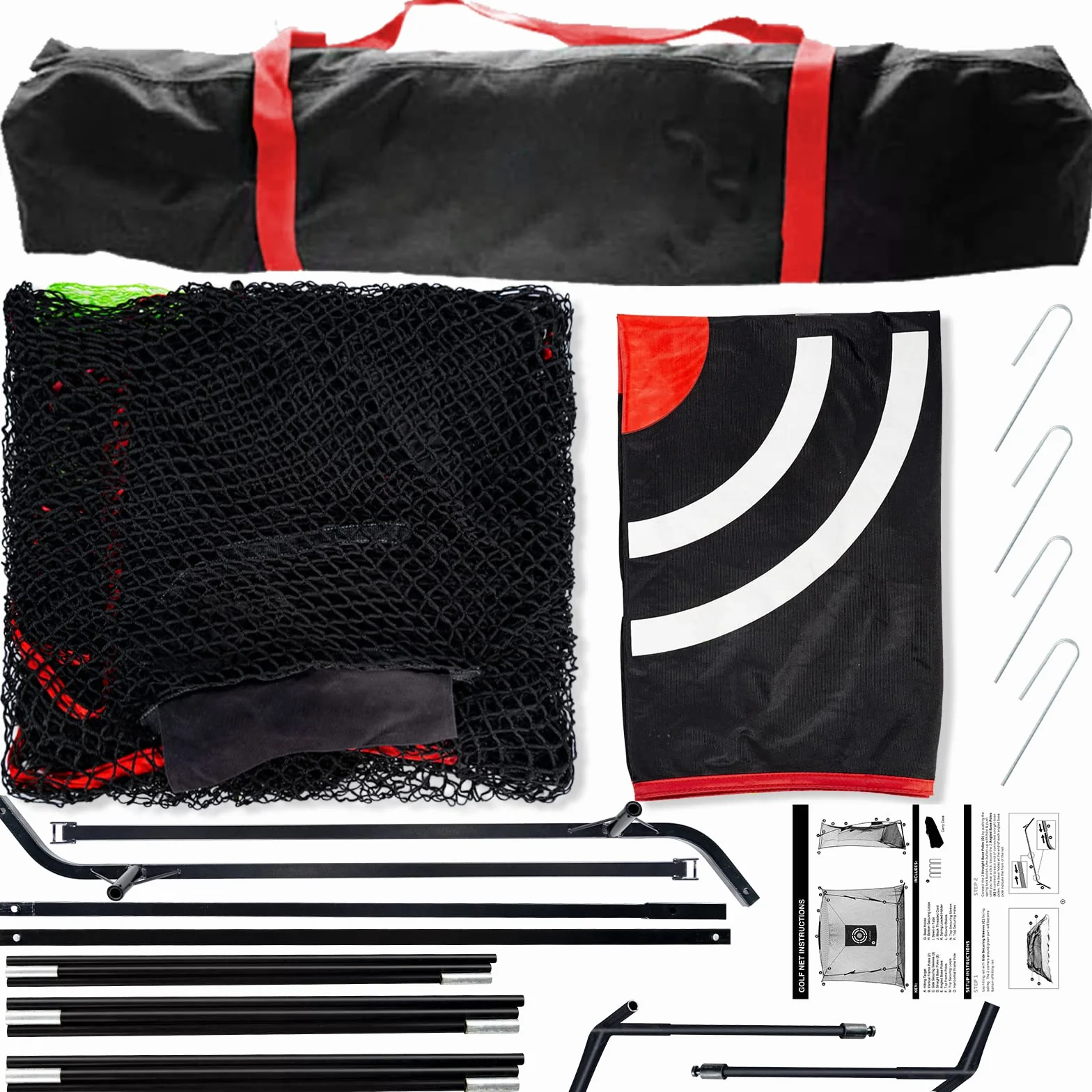 Kapler Red de golf 3 x 0,9 x 2,4 m para interiores y exteriores con bolsa de transporte