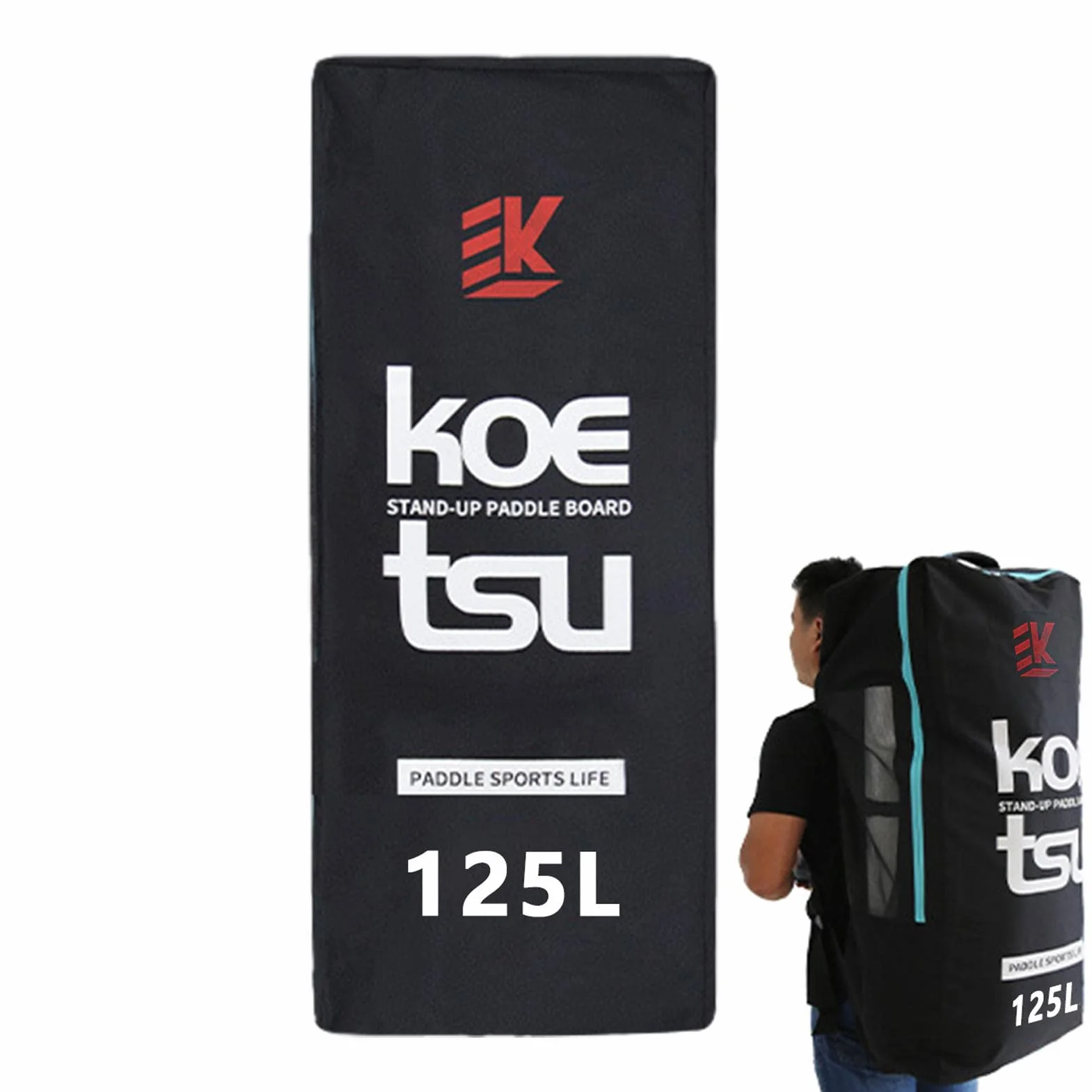 Mochila Paddleboard, Capacidad 125L Bolsa Hinchable para Tabla Paddle Surf Mochila Viaje con Funda Acolchada Espuma, 110×45×25cm