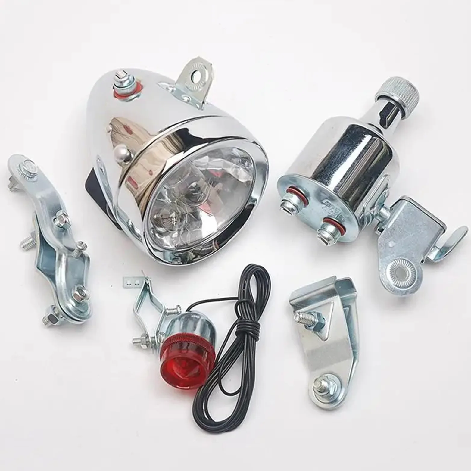 Juego De Luces para Bicicleta Accesorios de luz Trasera for Cabezal de generador de Dinamo de fricción de Bicicleta motorizada de 12V y 6W Luces Bicicleta