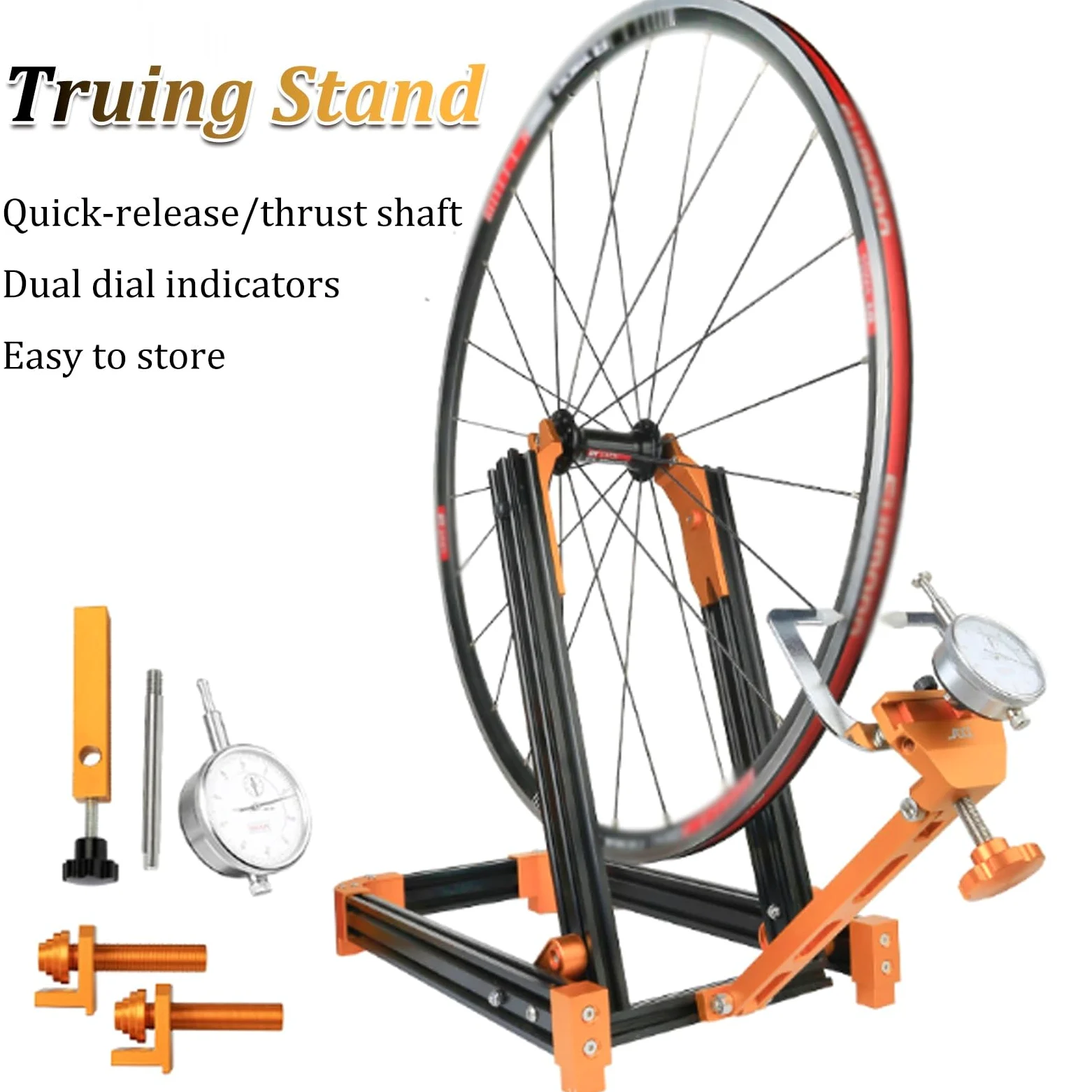 Soporte Rueda de Bicicleta Aleación de Aluminio Liberación rápida 100-135 mm Eje pasante 110~150 mm Soporte de reparación Mantenimiento Soporte equilibrador de neumáticos