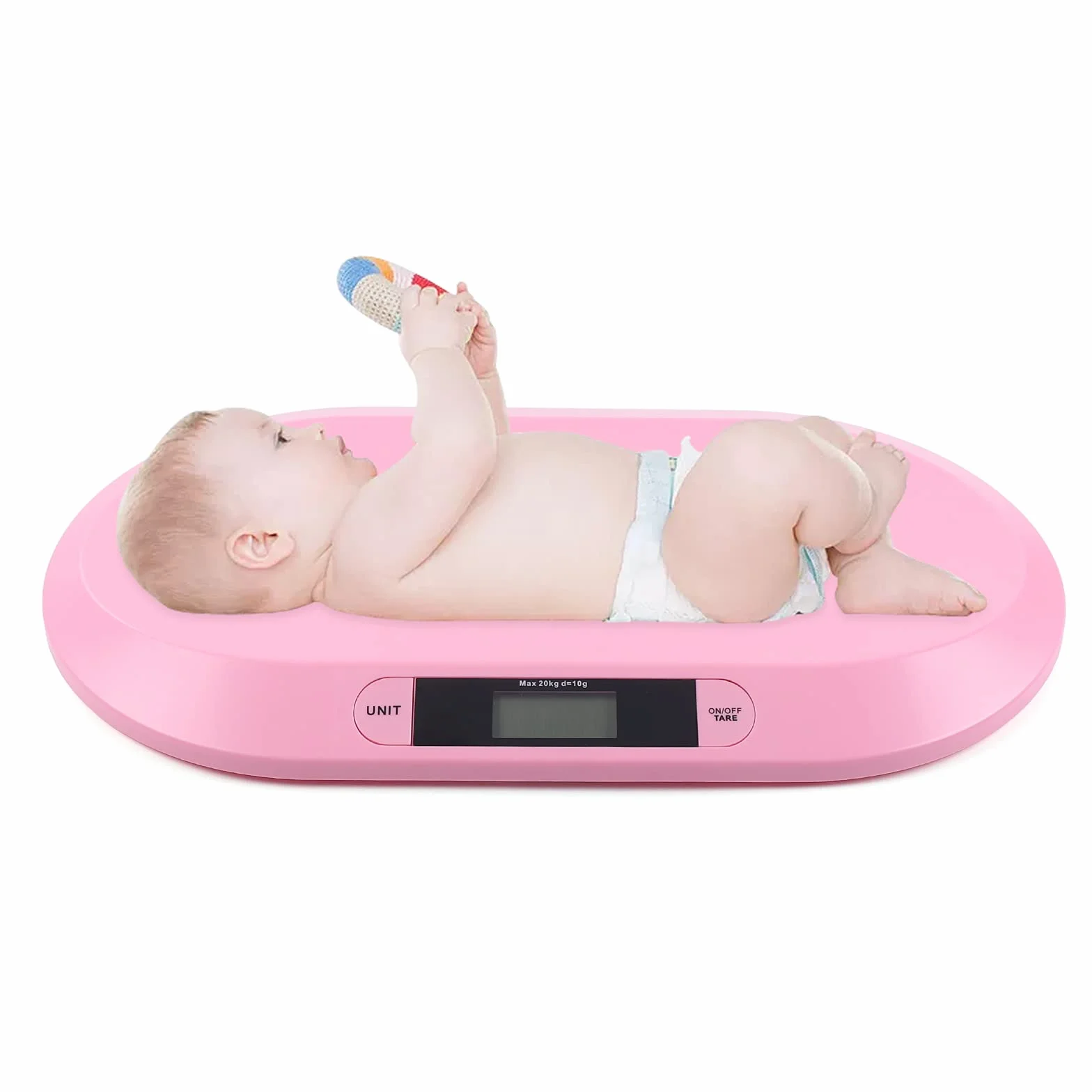 Báscula digital para bebé 20 kg pantalla LCD rosa pesa animales multiusos