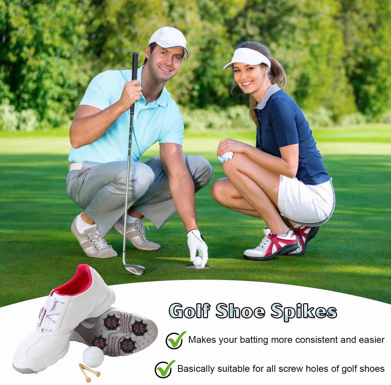 20 Piezas Tacos de Golf de Repuesto, Antideslizamiento Clavos de Zapatos de Golf, Picos en Zapatos de Golf Prácticos, Golf Shoe Spikes Replacements para Amantes del Golf, Fáciles de Instalar