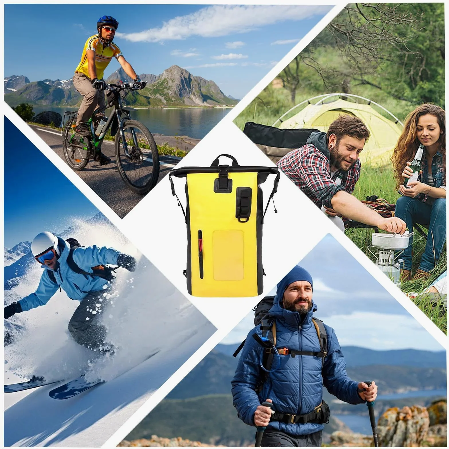 Bolsas Secas Estancas Impermeables Para Kayak Gran capacidad, paquete de 30 | Mochila Impermeable Con Cierre De Enrollar Para Viajes, Natación, Kayak, Camping Y En La Playa
