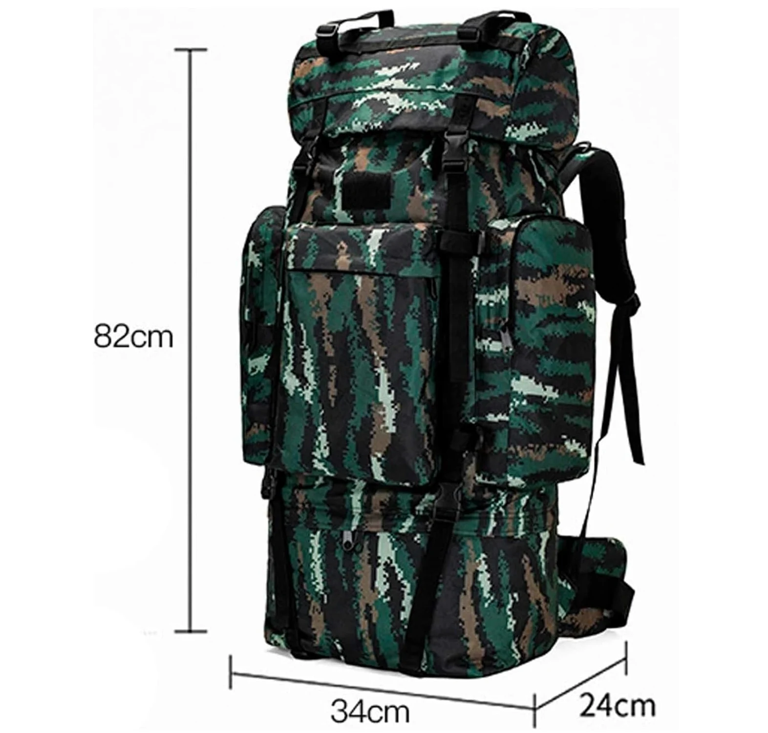 Mochila de senderismo, 110L Gran Capacidad Senderismo Montañismo Viajes De Exploración Equipaje Impermeable Viaje Camping Senderismo Montañismo Mochila(B)