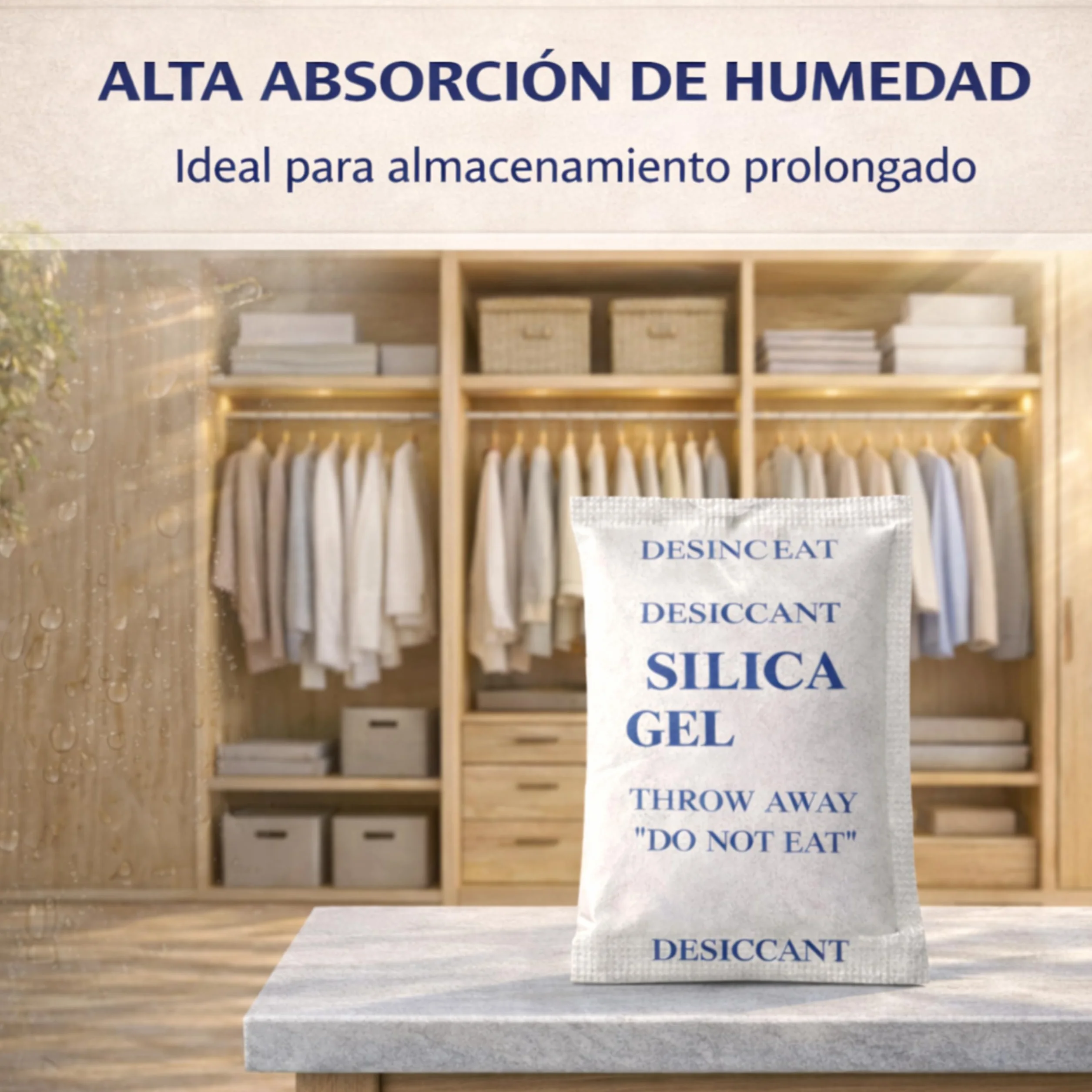 Bolsas Desecantes Antihumedad 35 PCS Activated Clay Gel de Sílice Absorbe Humedad Armarios Cajones