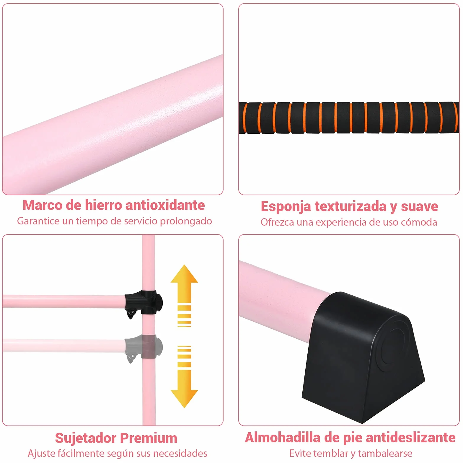 COSTWAY Barra de Ballet Independiente Móvil Altura Regulable 50 kg