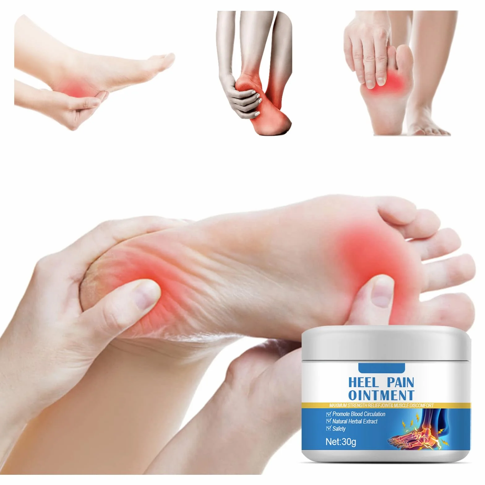 Crema para Espolones Calcáneos y Dolor de Talón, Ungüento Calmante 30g