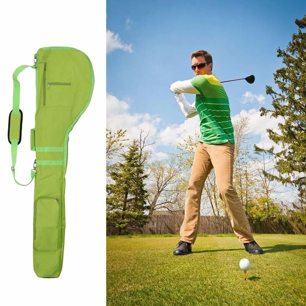 Hrippy Bolso De Transporte De Golf Bolso De Club De Golf Plegable Bolso De Viaje De Golf con Cremallera con Bolsas De Golf Nylon Bolso De Entrenamiento De Golf Ajustable