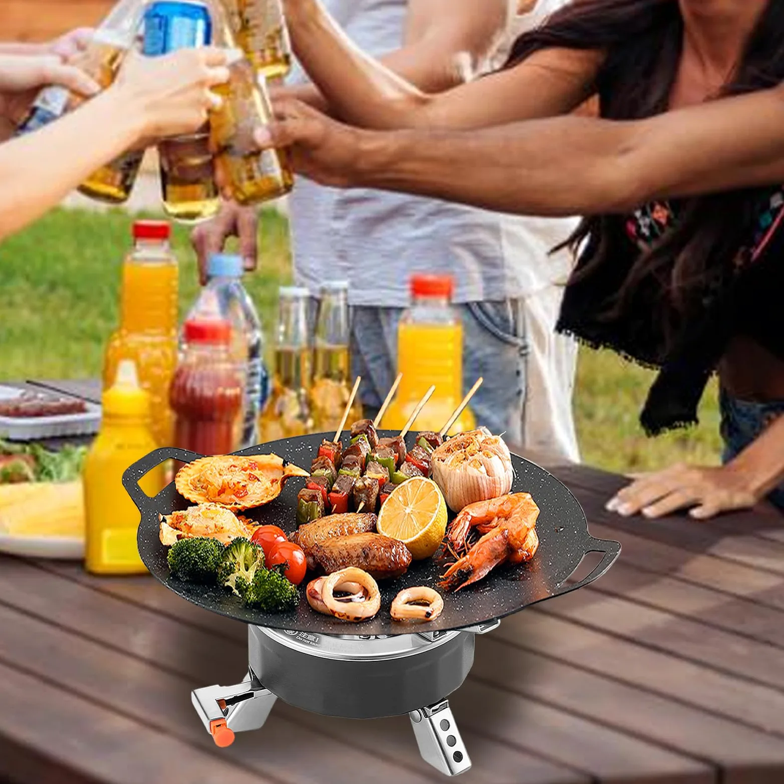 Estufa de camping – Cocina portátil de camping – quemador plegable portátil, 6800 W equipo al aire libre con bolsa de almacenamiento para senderismo, barbacoa, caza | Pequeño Hornillo de Camping Equipo de Acampada Pesca, Senderismo, Caza, Asador Barbacoa