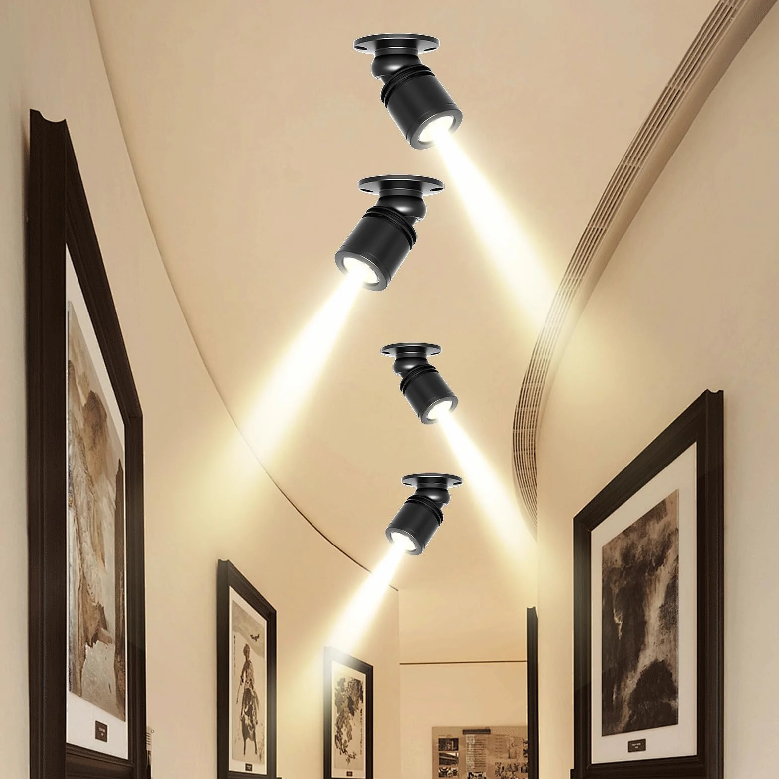 Juego de 4 mini focos LED Bluetooth regulable 1.5W 3000K 180° para interiores