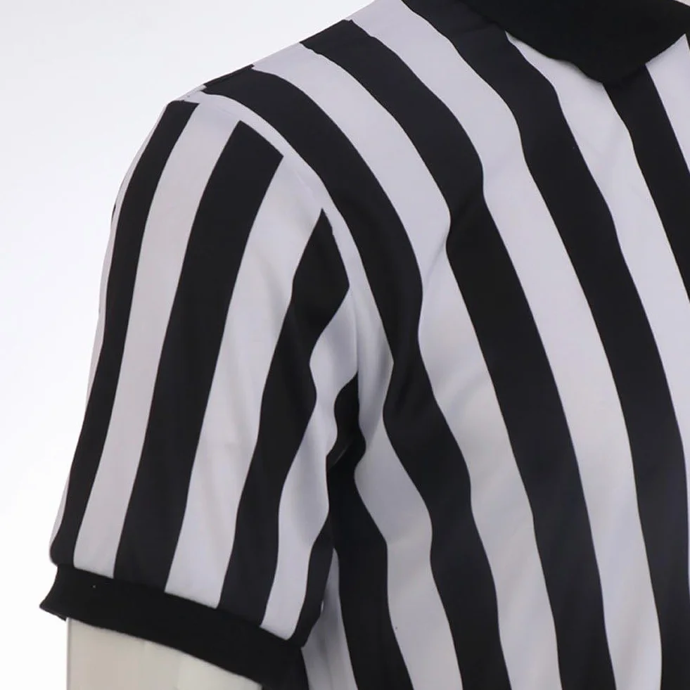 Camiseta Deportiva Oficial De Árbitro a Rayas Blancas Y Negras para Hombre, Camiseta De Árbitro con Cuello Y Cremallera, Uniforme Profesional De Árbitro