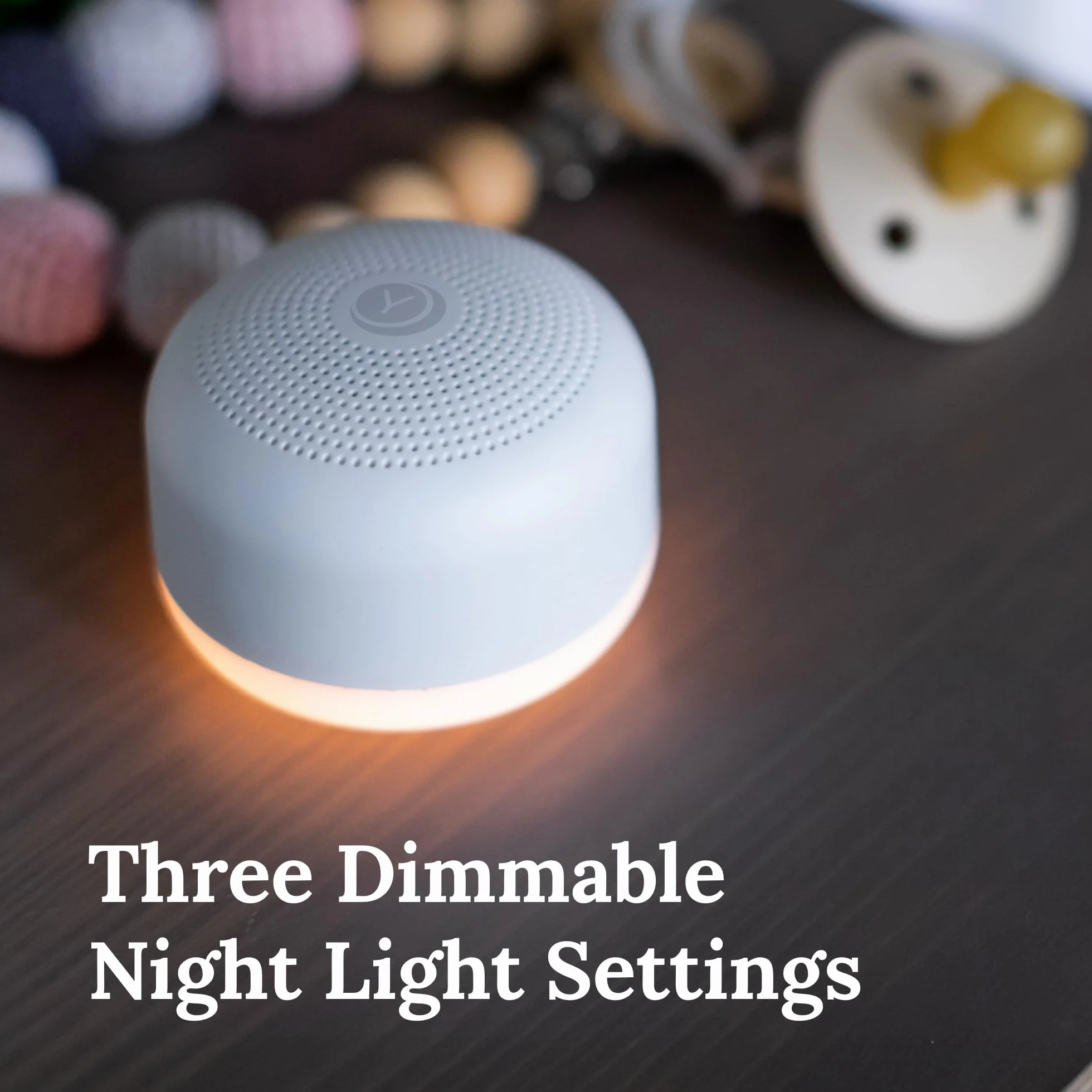 Marpac Yogasleep Mini máquina de sonido portátil de ruido blanco, 6 sonidos, luz nocturna regulable, recargable USB