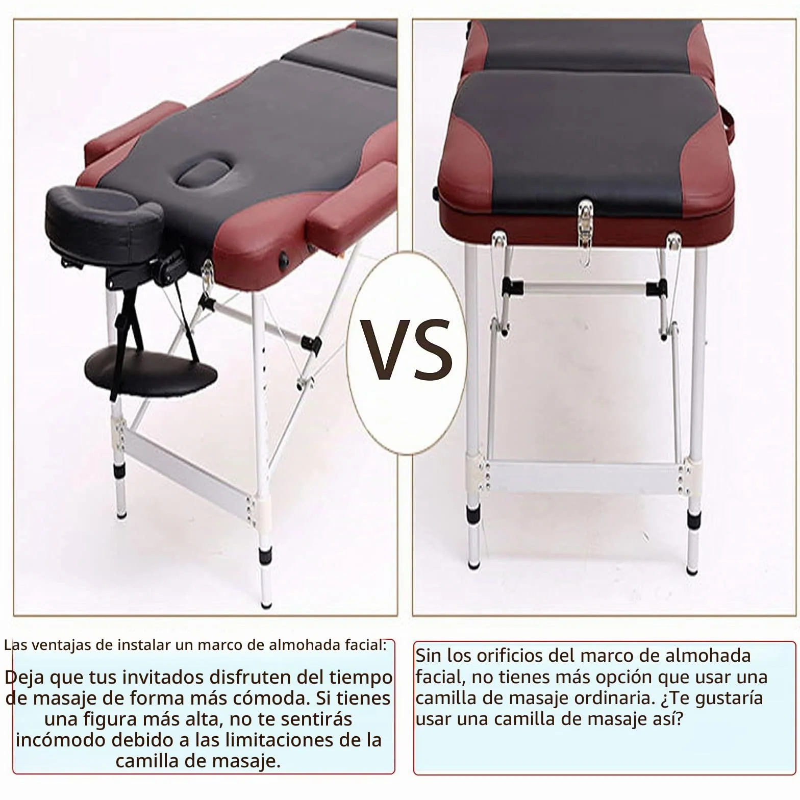 Mesa de Masaje con Reposacabezas Ajustable Universal Negra