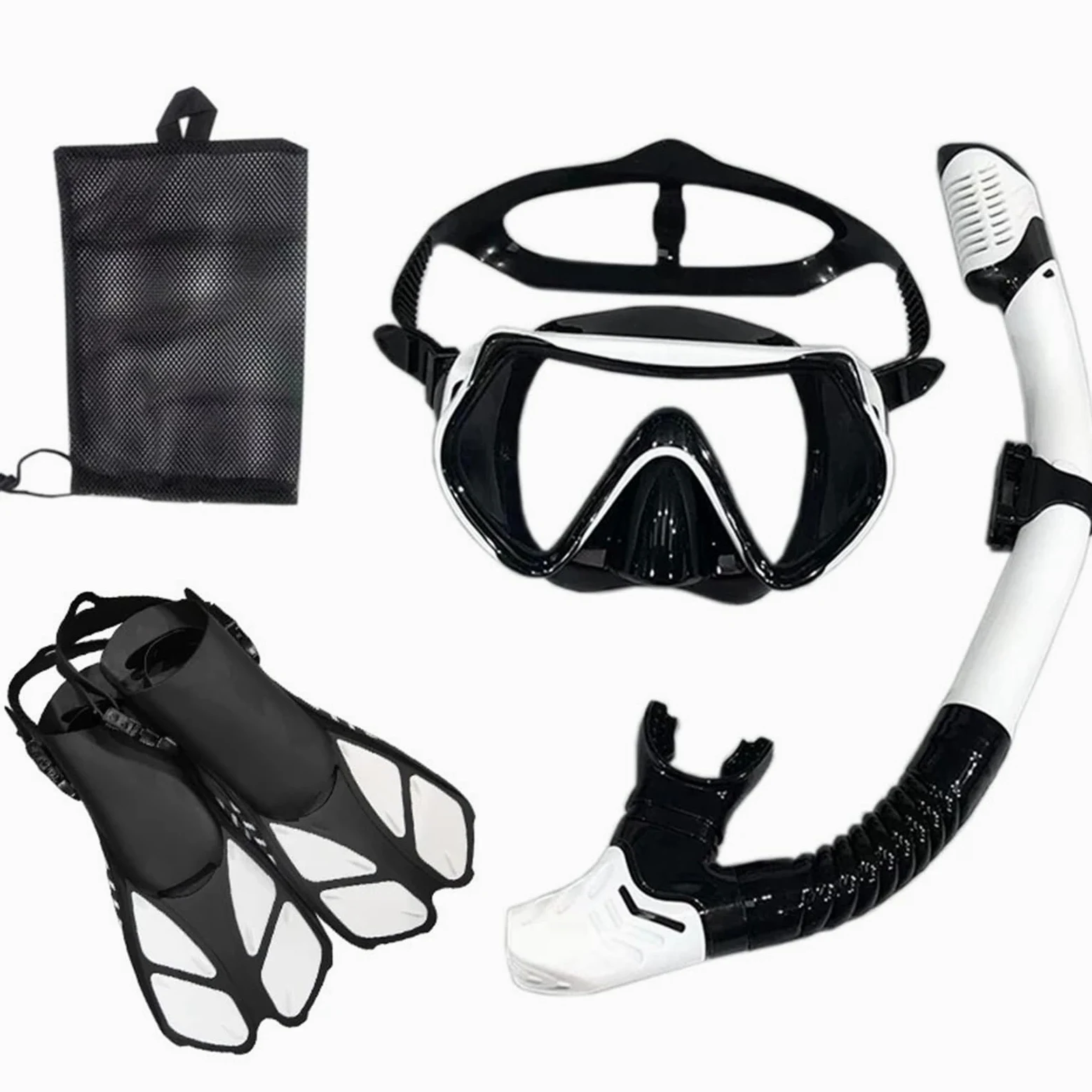 Buceo Máscara de Snorkel Máscara de Buceo y Gafas de Buceo con Tubo de respiración, Conjunto de Tubo de natación para Adultos Unisex