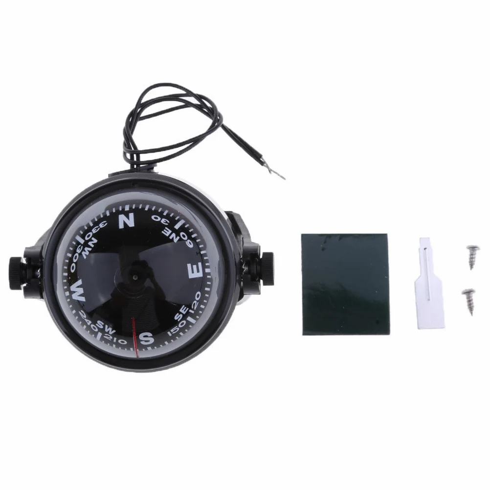 Brújula de navegación electrónica para interior de coche, camión, barco, 12 V, luminosa