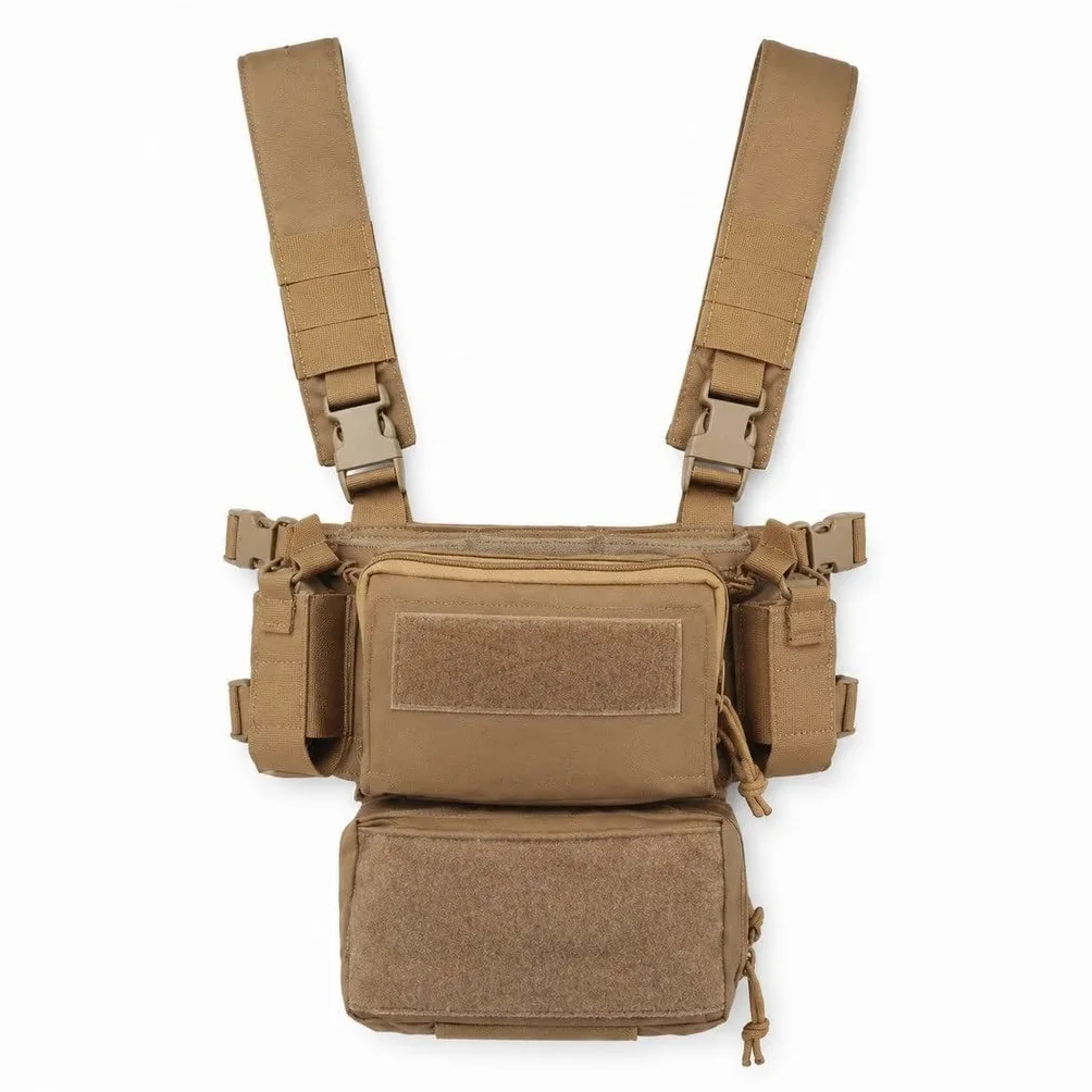 Conjunto De Plataforma Pecho Con Arnés Táctico D3CRM, Sistema Bolsa Modular Gran Capacidad For Actividades Equipo, Airsoft
