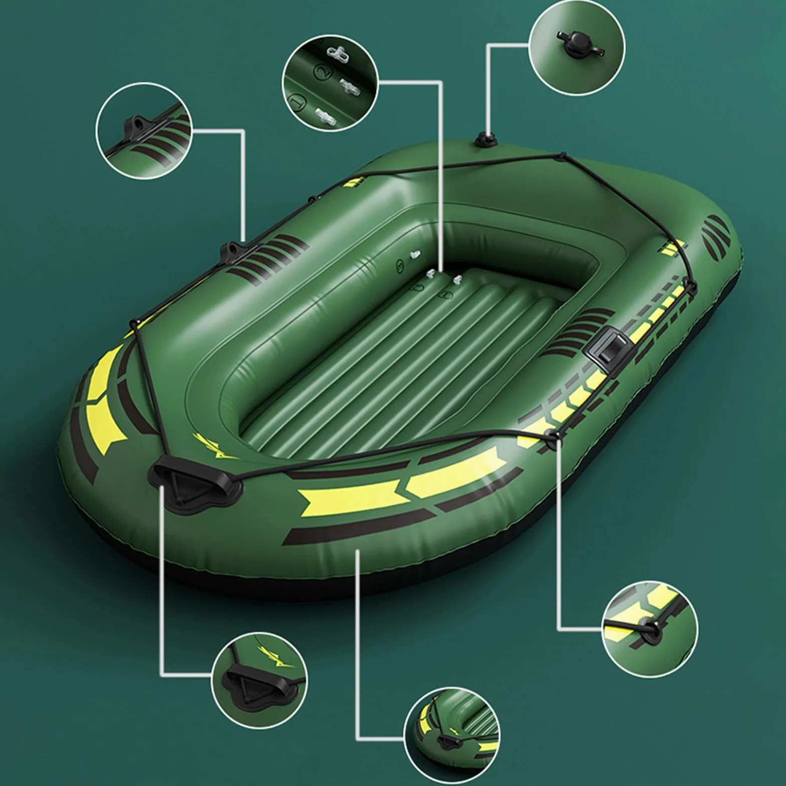 Kayak de Inflable para Adultos, Canoa Inflable para Deportes acuáticos | Inflable portátil con remos, Bomba para Lago, río, y Actividades de Ocio para Adultos