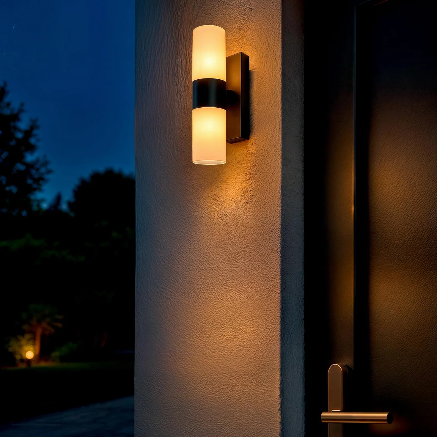 LEDKIA LIGHTING Aplique de Pared Baño Aluminio PC Arvery Negro Decoración