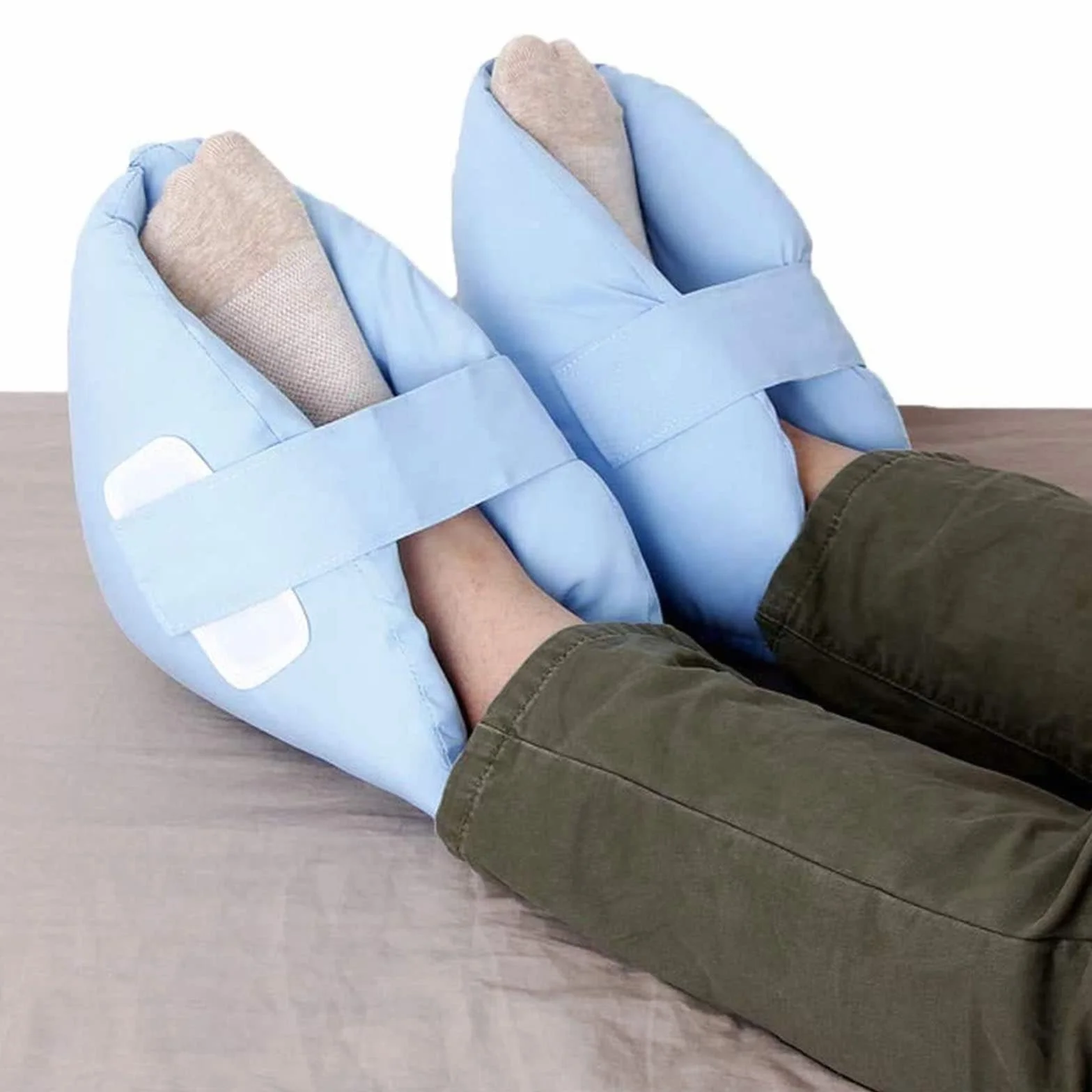 Protector De Talón Antiescaras Ajustable Cojín Elevador De Pies Con Cierre De Velcro Para Pacientes Postrados En Cama