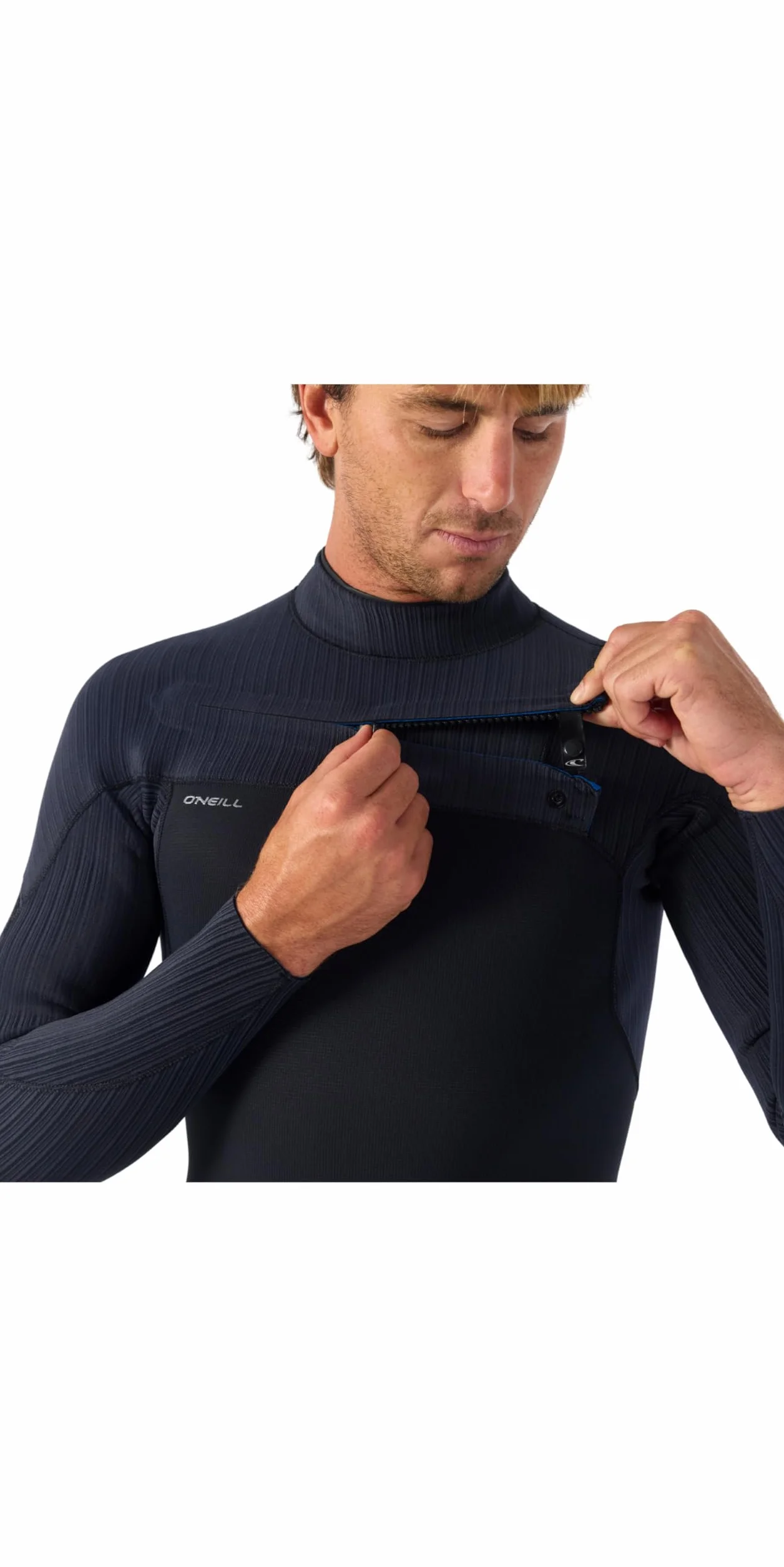 O'Neill Mono Hyperfreak 4/3 mm Hombre Cierre Cremallera Negra 360 Barrera Agujeros Drenaje