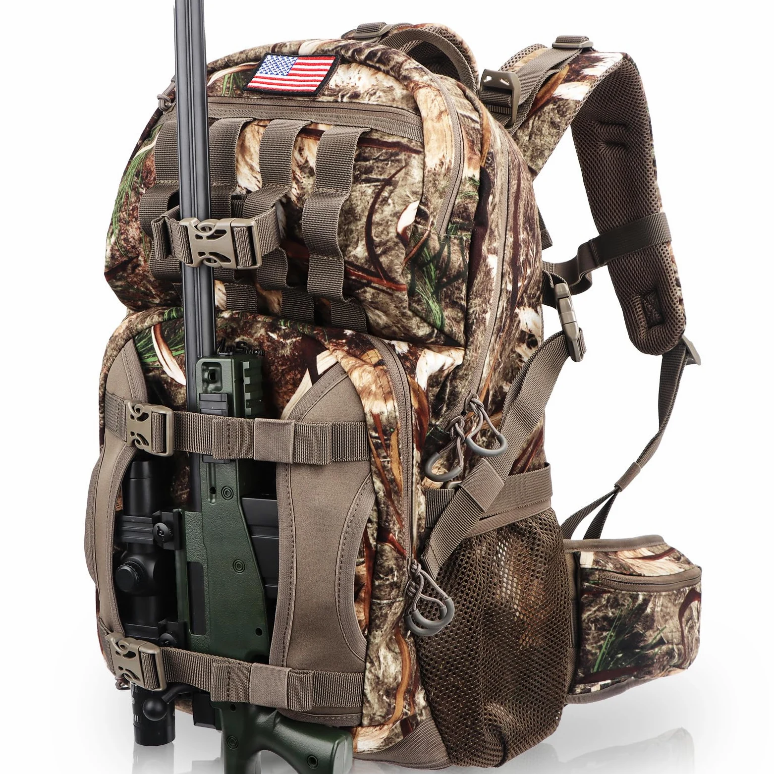 Mochila de caza, mochilas de caza de camuflaje y bolsas de lona, resistente al agua, de larga duración, mochila de arco de gran capacidad
