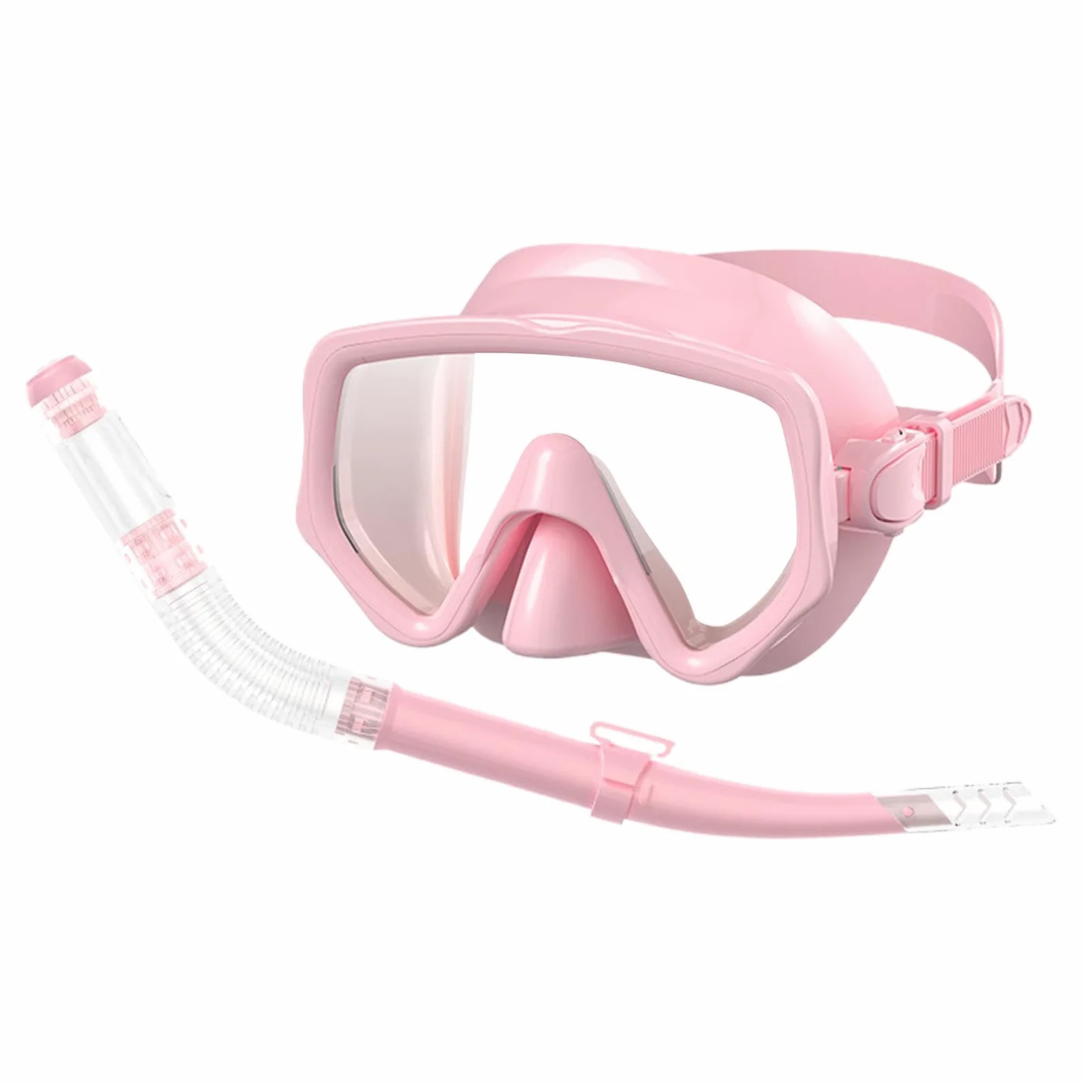 Snorkel seco | Snorkel y Máscara de Buceo, Máscara Facial Panorámica de Silicona para Deportes Acuáticos, Natación y Playa