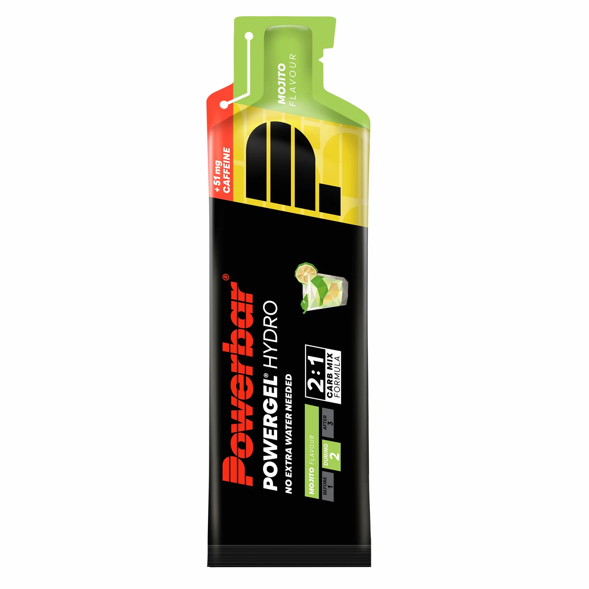 PowerGel Hydro Mojito 24x67ml Gel energético alto en carbohidratos Sodio 51mg cafeína